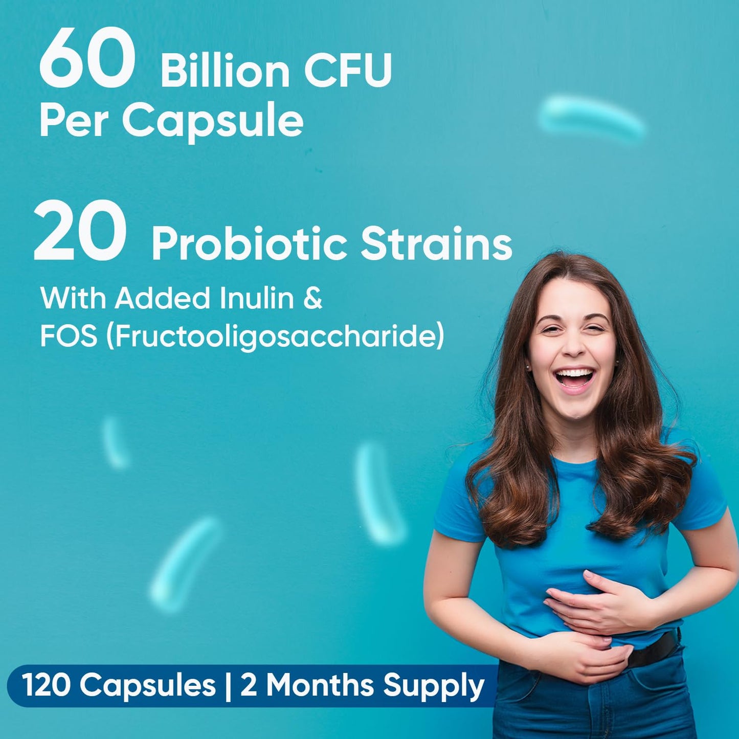 WeightWorld Bio Cultures Complex - Probiotic for Women & Men - Third-Party Lab Tested - 120 Vegan Capsules (2 Months Supply) - 60 Billion CFU with 20 Probiotic Strains - Vegan, Non-GMO & Gluten-Free - Medaid International
