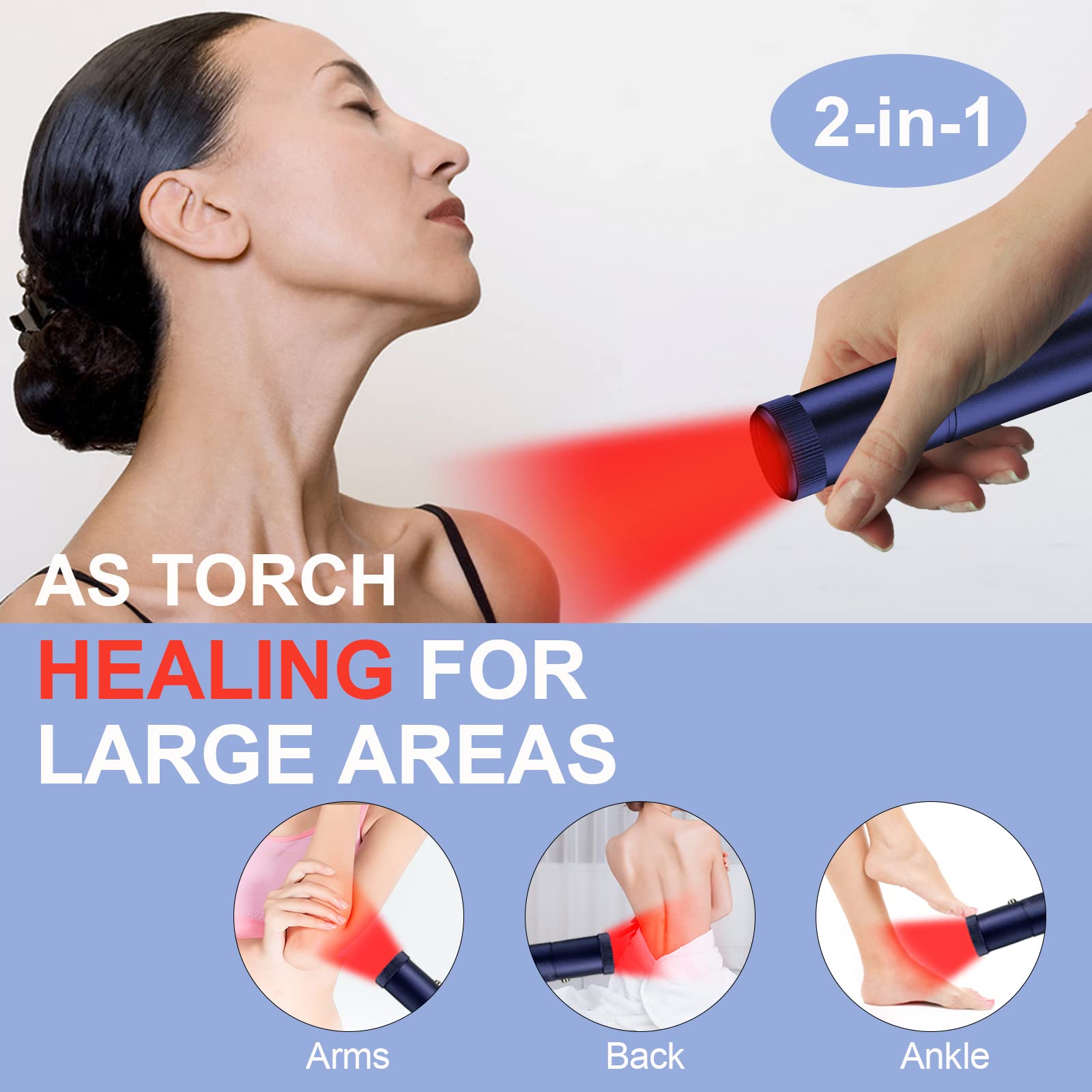 Tashi Red Light Therapy Device, Cold Sore Canker Sore Treatment Device, Infrared Light Therapy for Lips Mouth Nose Ear Knee Feet Hands Joint Muscle Nerve Pain Relief with Removable Tip - Medaid International