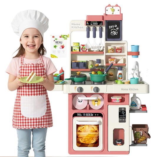 Kids Toy Kitchen Playset, 63 Pcs Play Kitchen Set for Kids