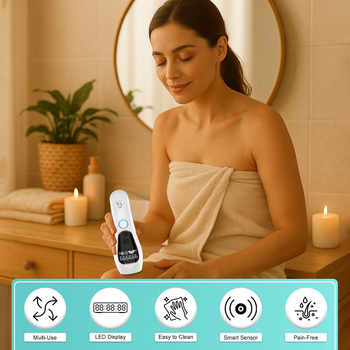 Professional IPL Laser Hair Removal Device & Epilator for Women and Men, 999,999 Flashes, Permanent Hair Reduction for Face, Legs, Arms, Bikini Line & Body, Painless Treatments for Smooth Skin at Home - Medaid International