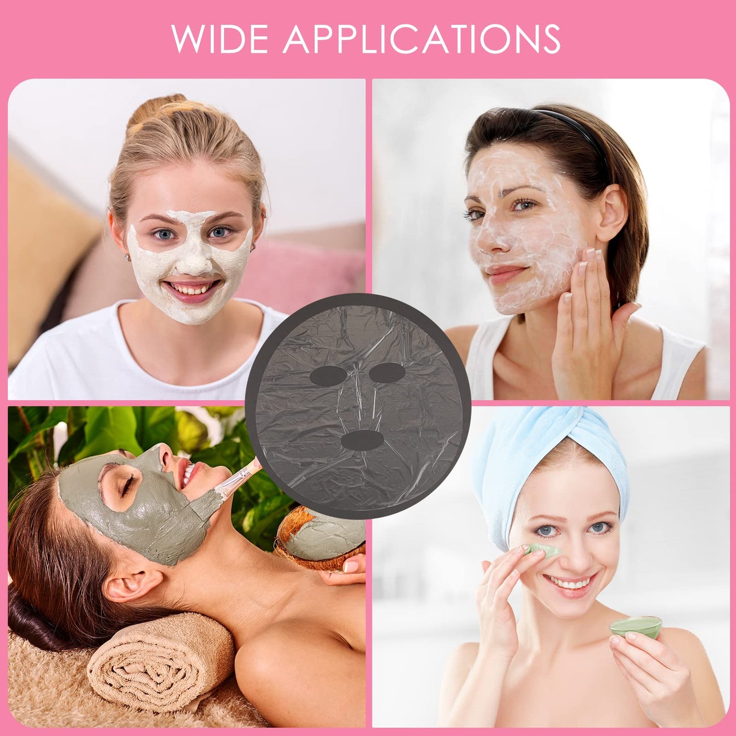 Maitys 200 Sheets Facial Plastic Mask Disposable Facial Sheet Mask Transparent Face Masks Skincare Preservative DIY Clear Spa Thin Plastic Wrap Moisture Retention - Medaid International