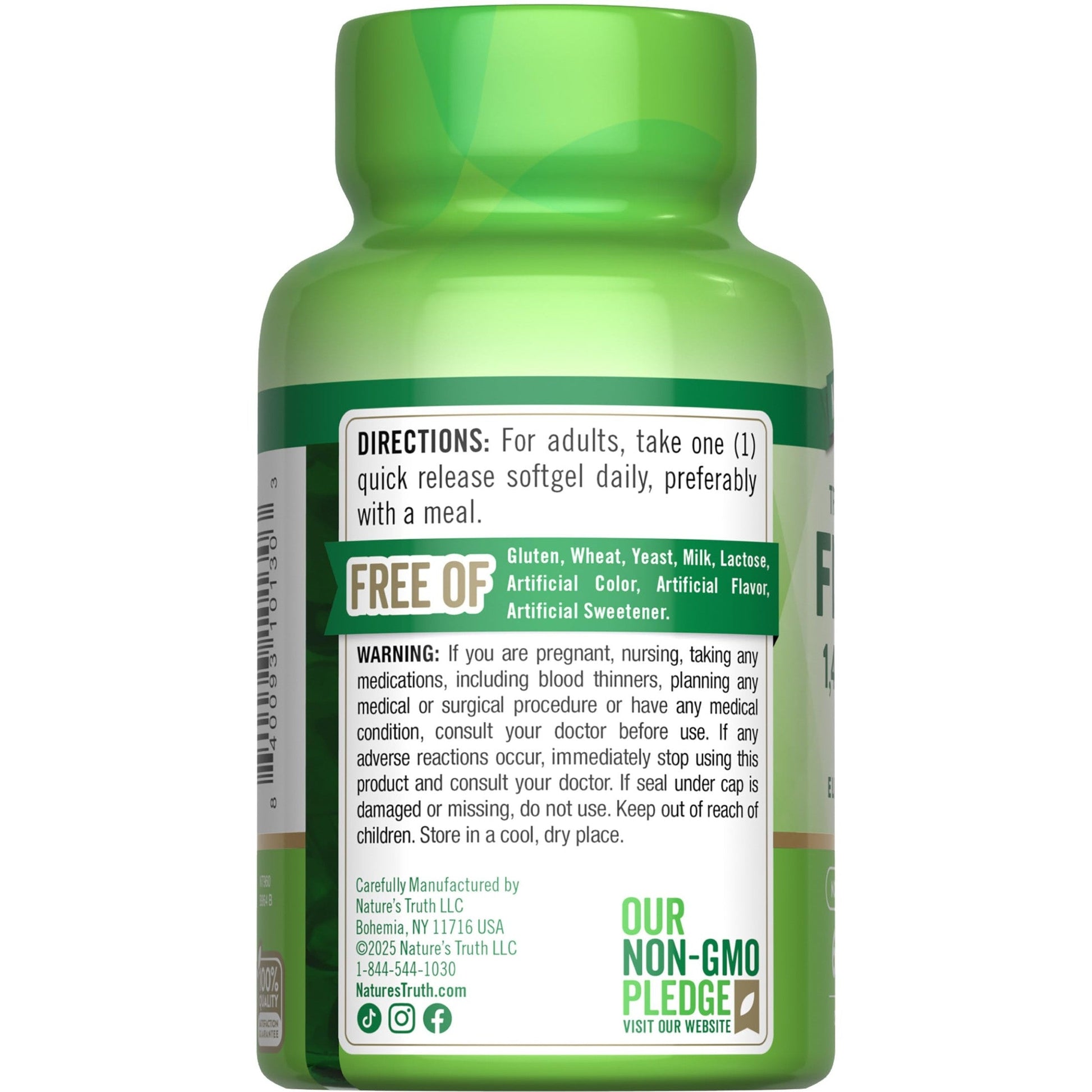 Nature's Truth Triple Strength Fish Oil Softgels | 1400 mg | 60 Count | Active Omega 3 | Non-GMO & Gluten Free Supplement - Medaid International