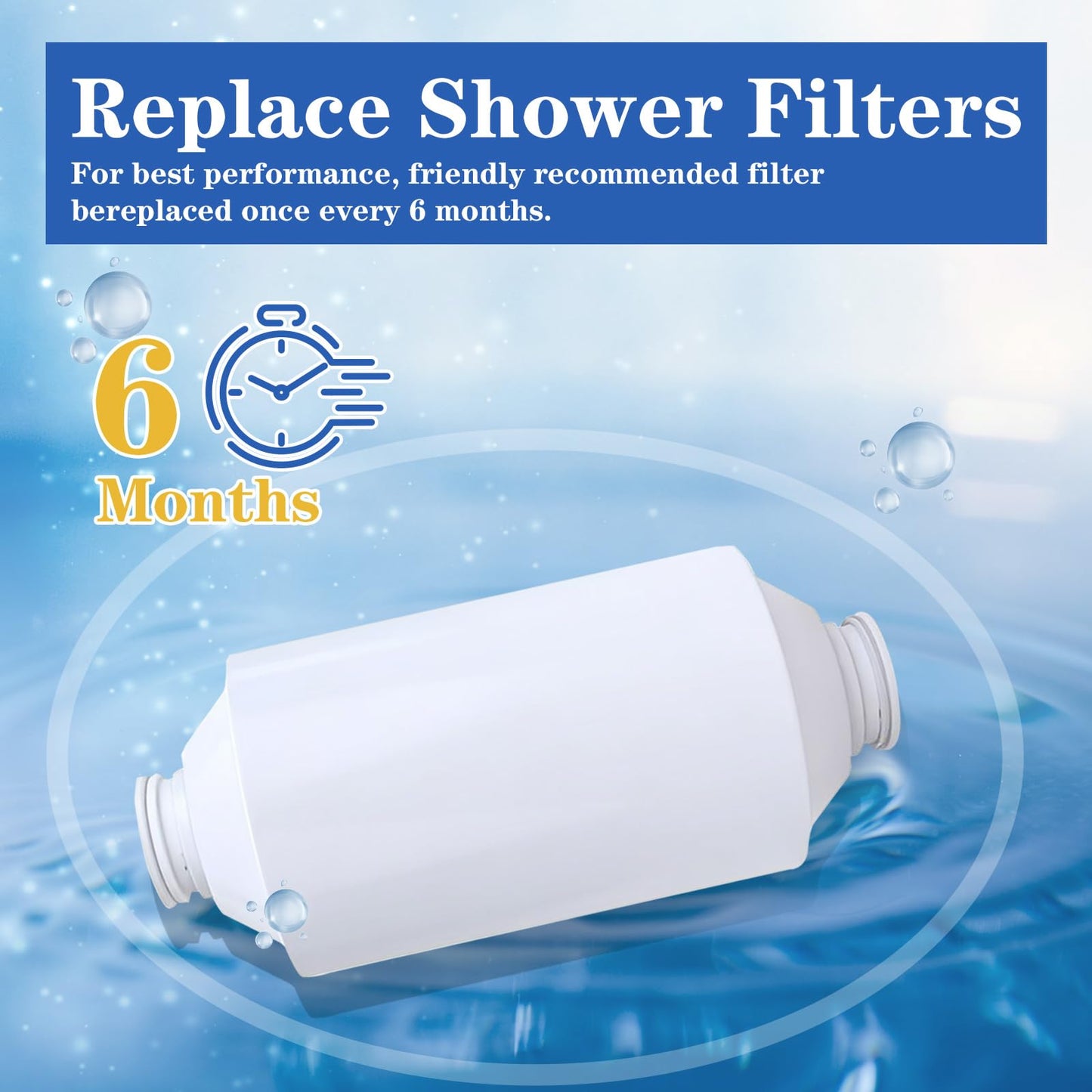 3-Pack AWP175 Replacement Compatible with Philips AWP1775CH Shower Filter, Double Layer Mesh to Reduce Chlorine and Impurities.