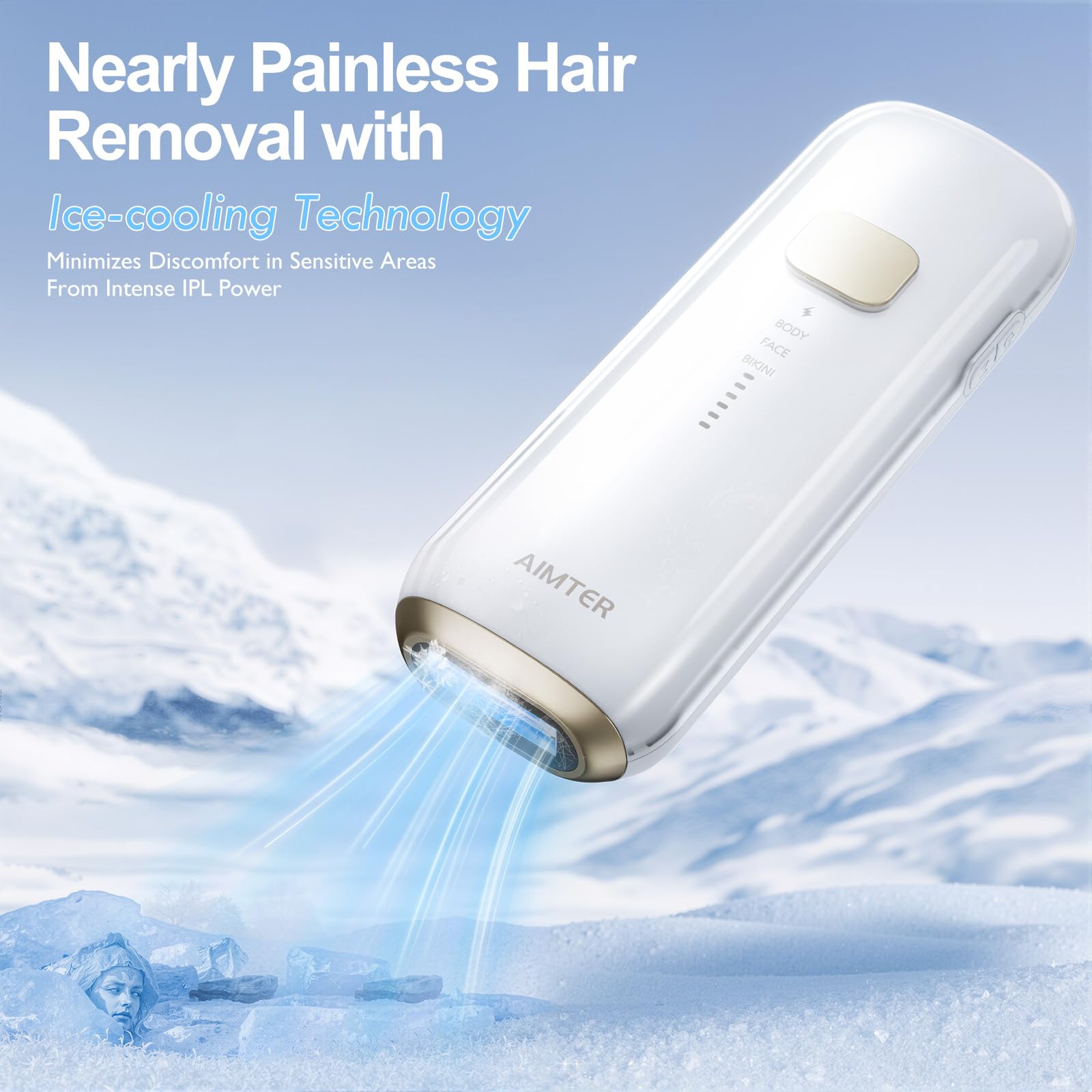 Laser Hair Removal, IPL Hair Removal for Women and Men with 5 C°Sapphire Ice-Cooling Function, At-Home Hair Removal Device for Armpits Back Legs Arms Face Bikini Line,Unlimited Flashes,Nearly Painless - Medaid International