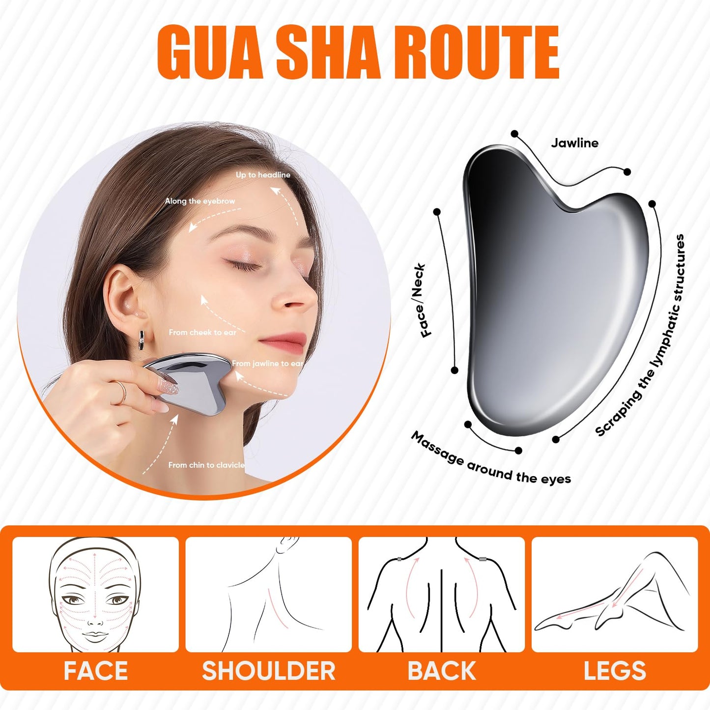 InfiniteRelax Terahertz Gua Sha Facial Tools,Cryo Gua Sha Tool for Face and Body, Gua Sha Massager Tools for Reduce Puffiness and Improve Wrinkles Idea Gift for Mom Women - Medaid International