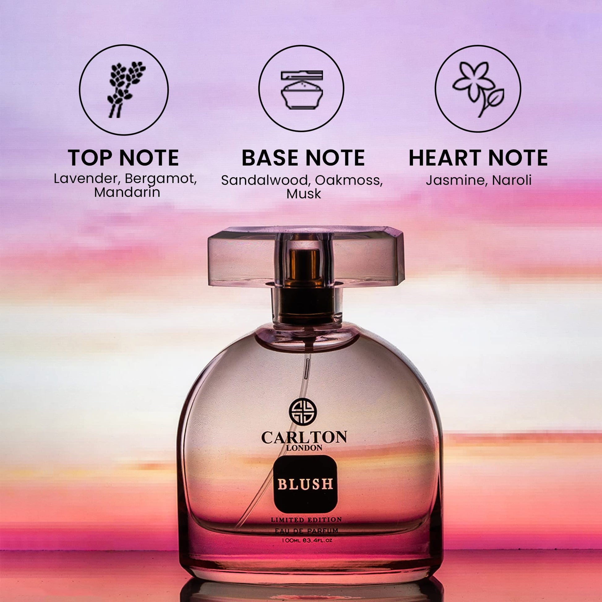 Carlton London Blush Perfume for Women - 100ml Long Lasting EDP Premium Women's Perfume with Lavender, Jasmine, Musk & Sandalwood, Premium Luxury Fragrance, Birthday Gifts for Woman - Medaid International