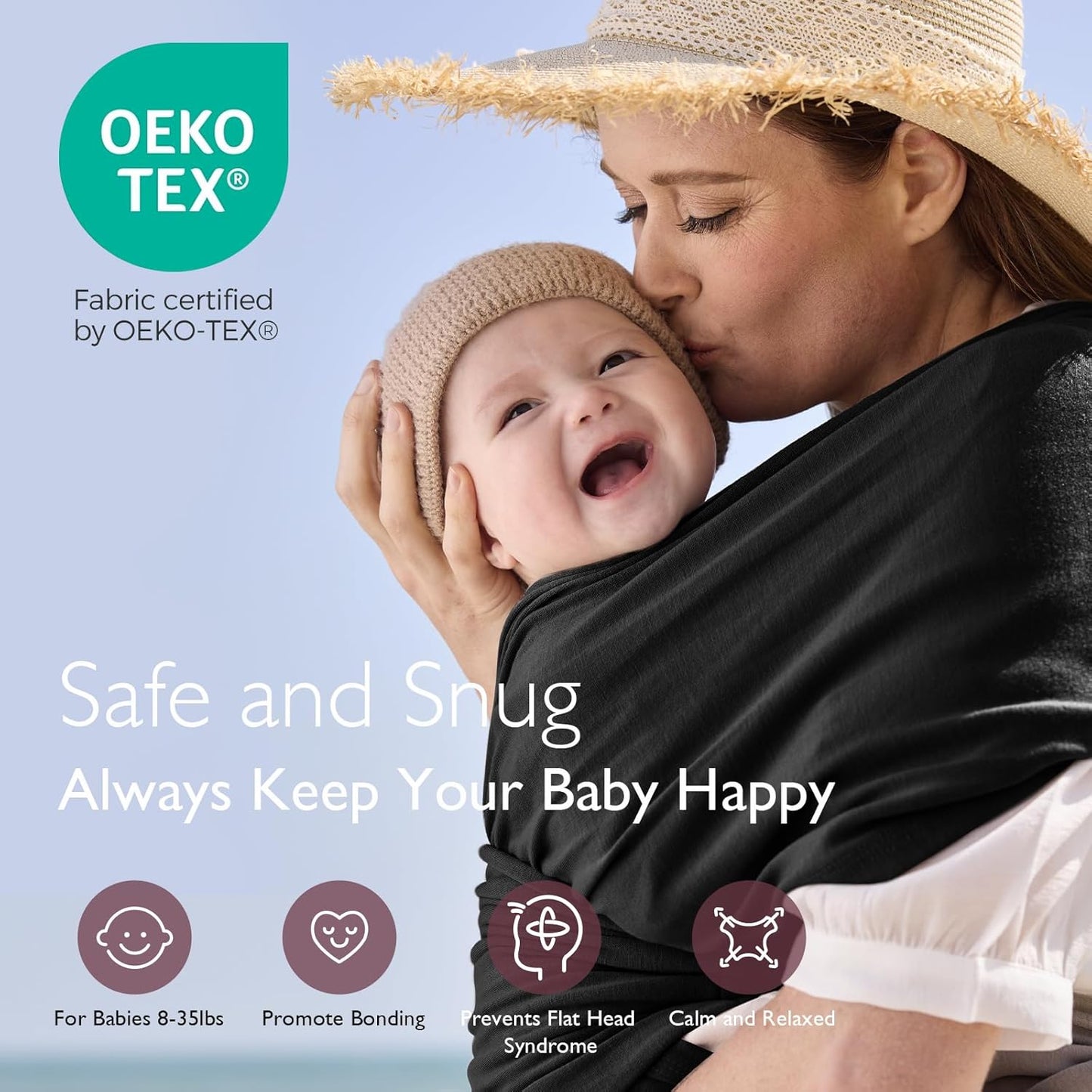 Momcozy Baby Carrier Sling Newborn  Adjustable Baby Wrap Carrier For Newborns