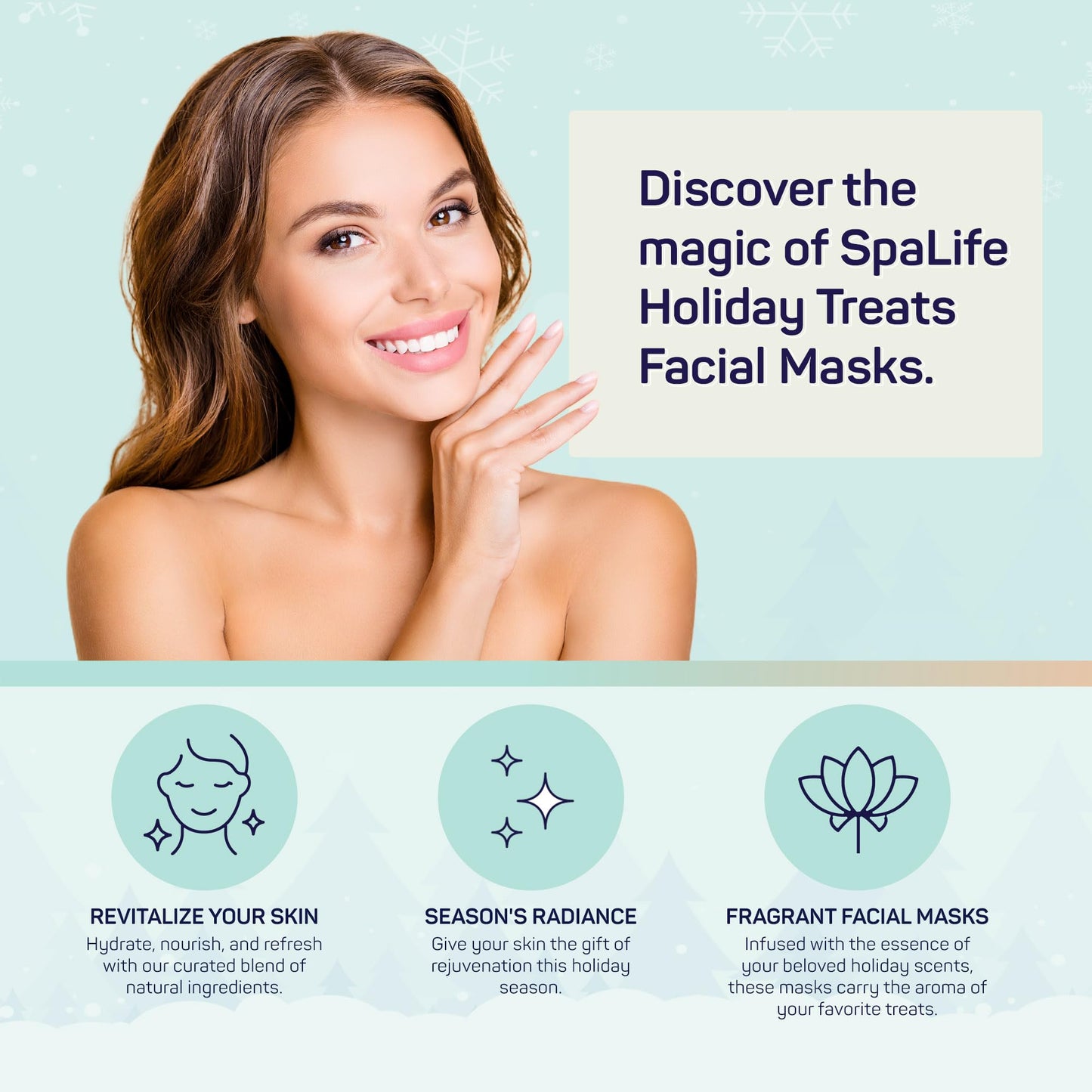 SpaLife Beauty Holiday Treats Christmas Face Mask Bundle | Korean Facial Mask | Hydrating, Soothing and Moisturizing Sheet Mask Set | Stocking Stuffers for Women | Bulk Christmas Gifts | 12 Pack - Medaid International
