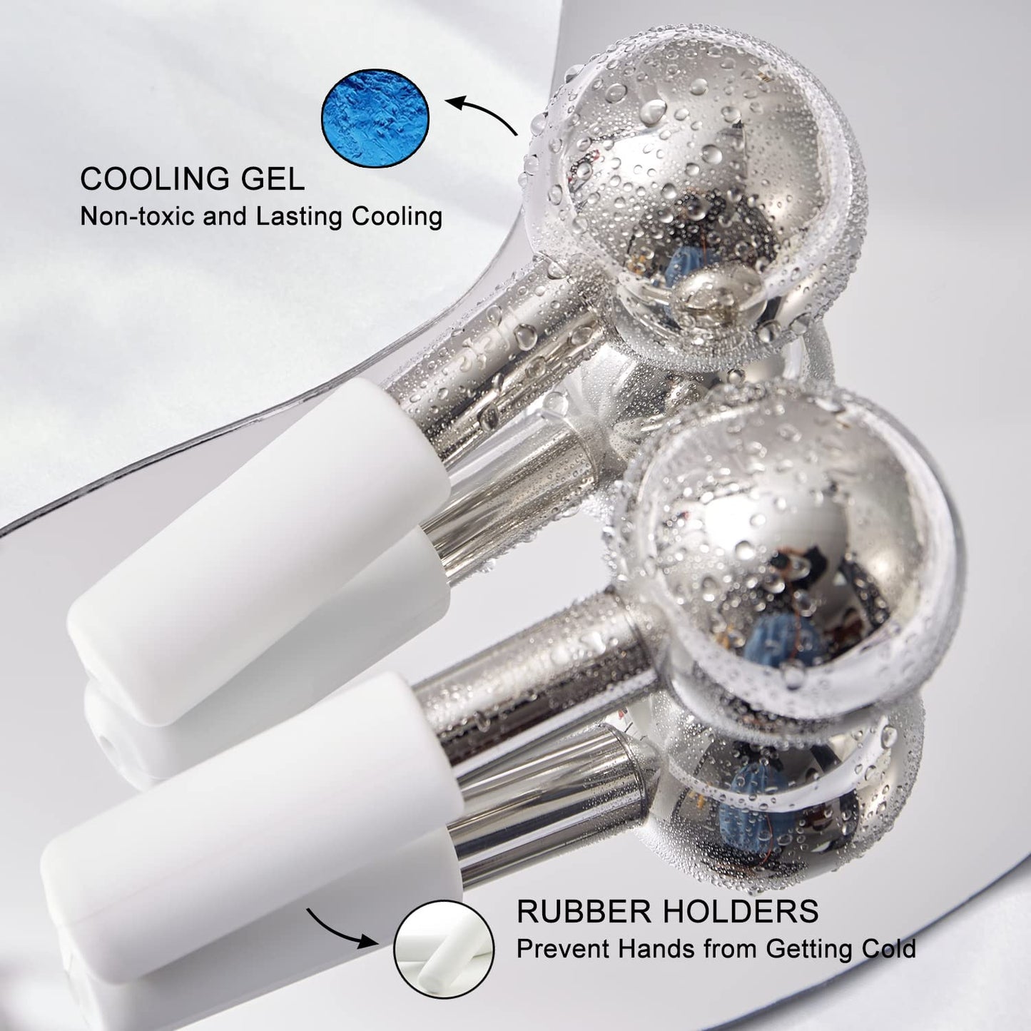 pfefe Ice Globes for Face & Eyes, Unbreakable Stainless Steel Cryo Sticks for Beauty Routines, Facials Cold Roller Cooling Globes for Puffiness, Wrinkles, Dark Circles, Headaches - Medaid International
