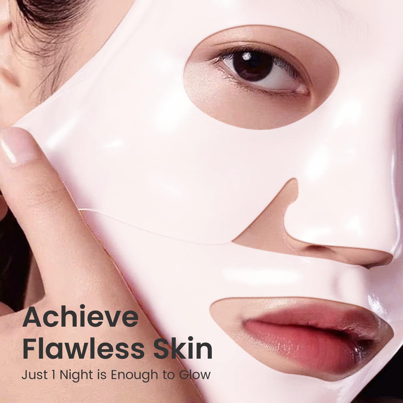 Elvira Bio-Collagen Face Mask - Deep Hydrating Overnight Face Mask, Korean Skincare, Facial Treatments & Masks for Women - Firming and Moisturizing, 4-Pack - Medaid International