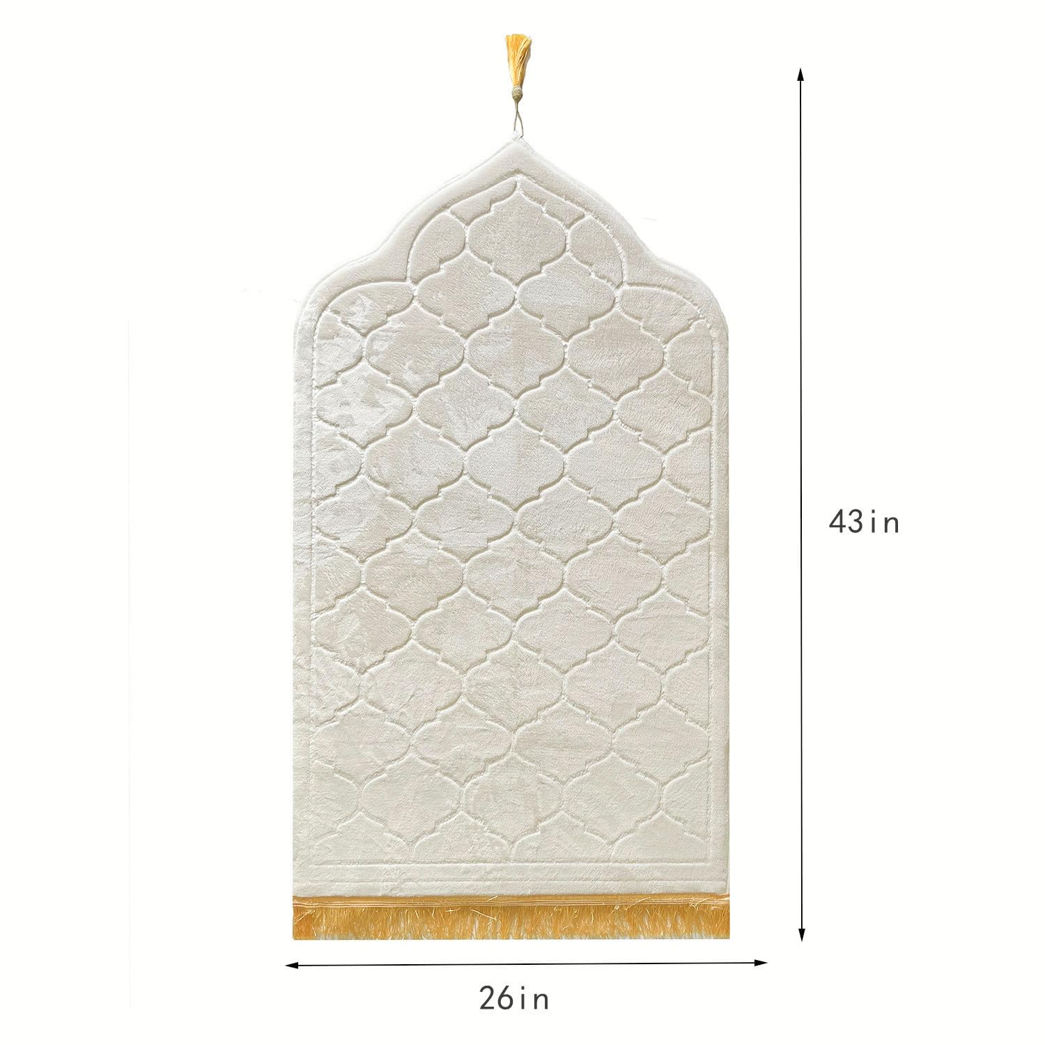 JE JOUE Prayer Rug Muslim Mat Islamic - Thickening Sponge Muslim Rug for Men Women Eid Travel Ramadan, Soft Luxury Great for Knees and Forehead （Milk White） - Medaid International