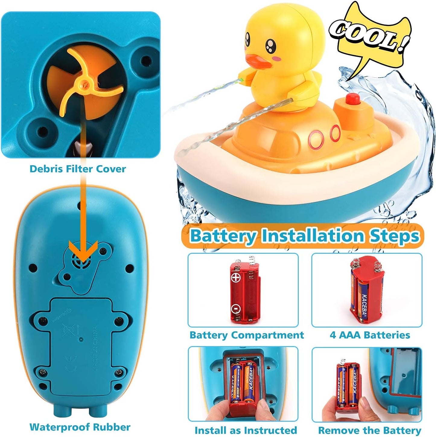 Kids Duck Bath Fountain Toy – Electric Water Spray Fun