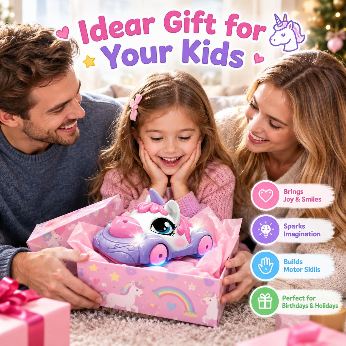 Unicorn Wall Climbing Remote Control Car, Unicorn Toy RC Stunt Cars 360° Rotating 2.4GHz Remote Control Robot Wall Toys for Birthday Gift for 3 4 5 6 7 8 9 Years Old Girls