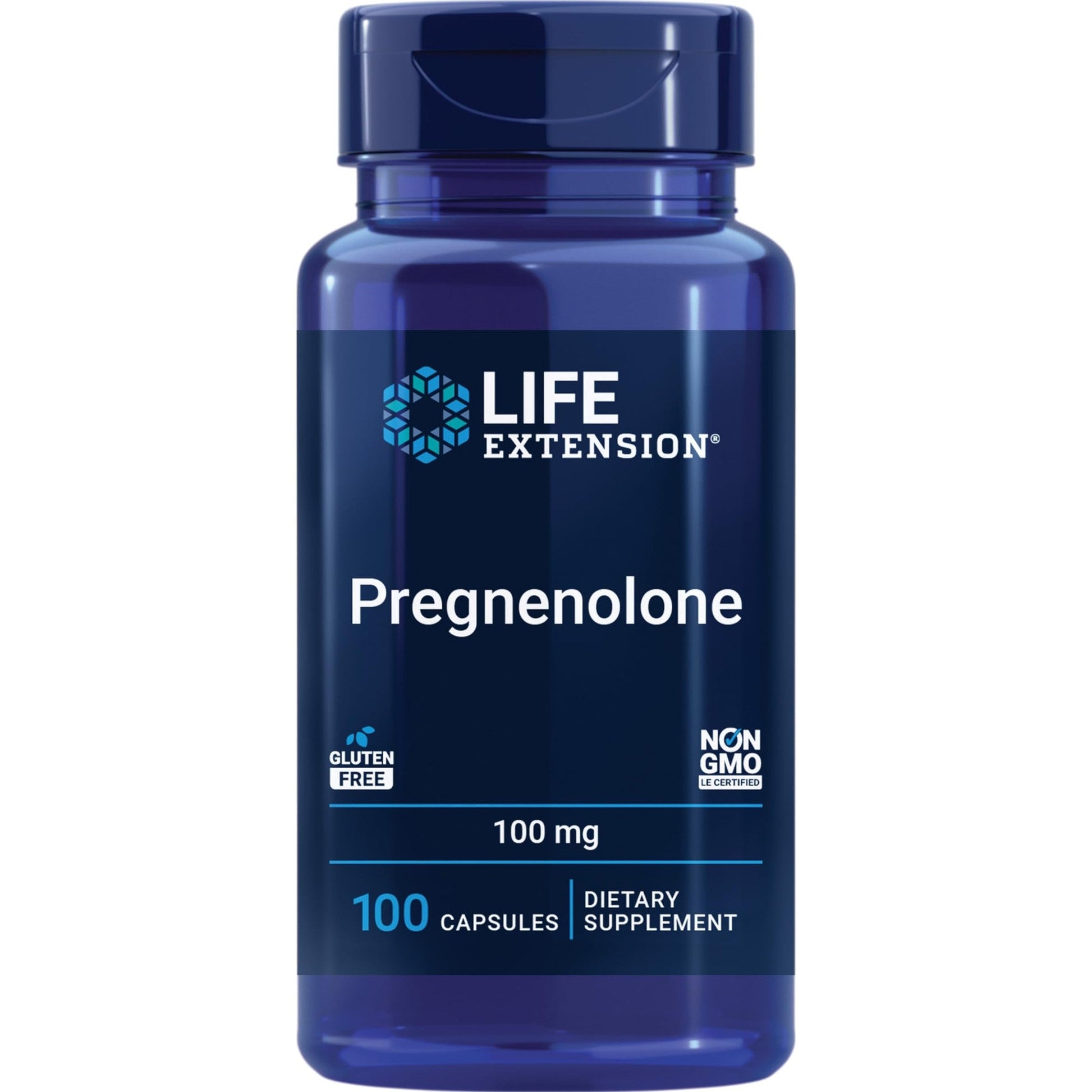 Life Extension Pregnenolone - Hormone Balance Supplement for Healthy Hormone Levels, 100 mg - Hormone Balance, Memory, Focus, Cognitive Health - Gluten-Free, Non-GMO, 100 Capsules - Medaid International