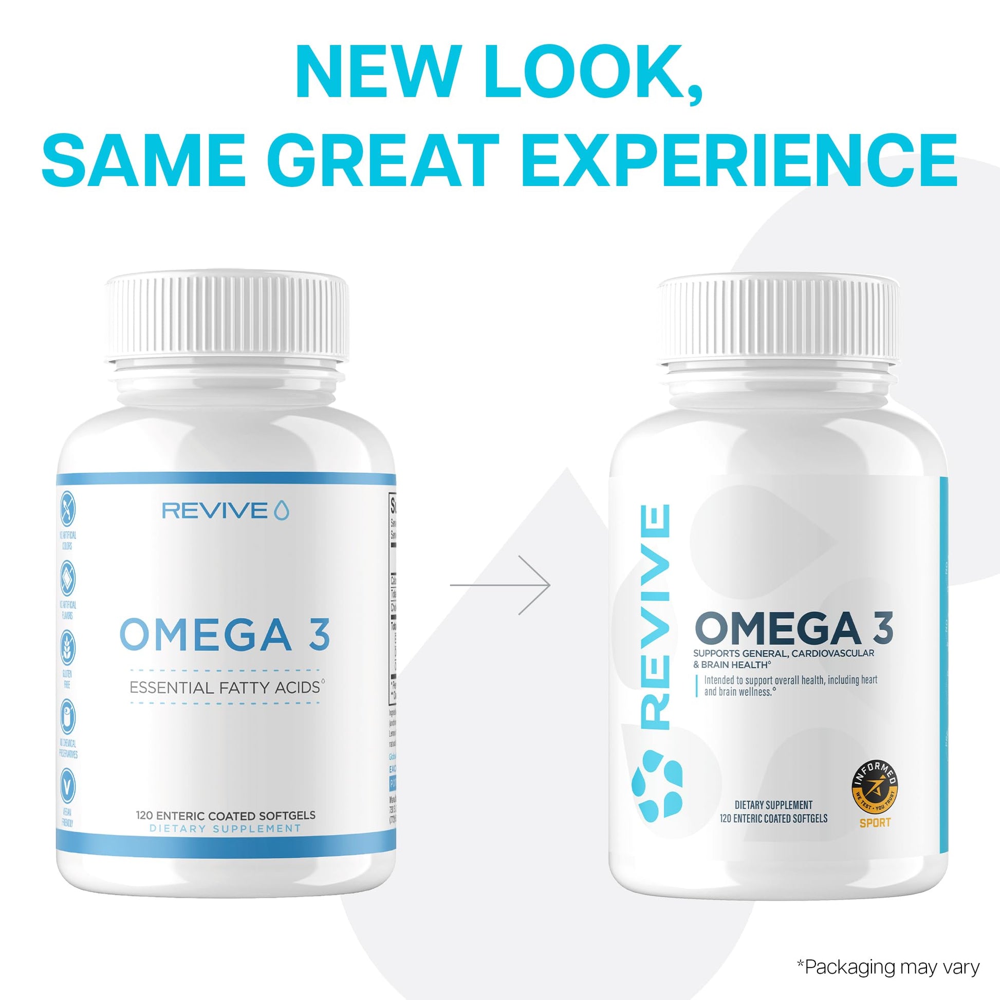 Revive MD Omega 3 Fish Oil Supplements for Men & Women – Softgels with EPA & DHA Fatty Acids for Healthy Skin & Joints, Heart & Brain Support – Vegan-Friendly, Gluten-Free (120 Softgels, 60 Servings) - Medaid International