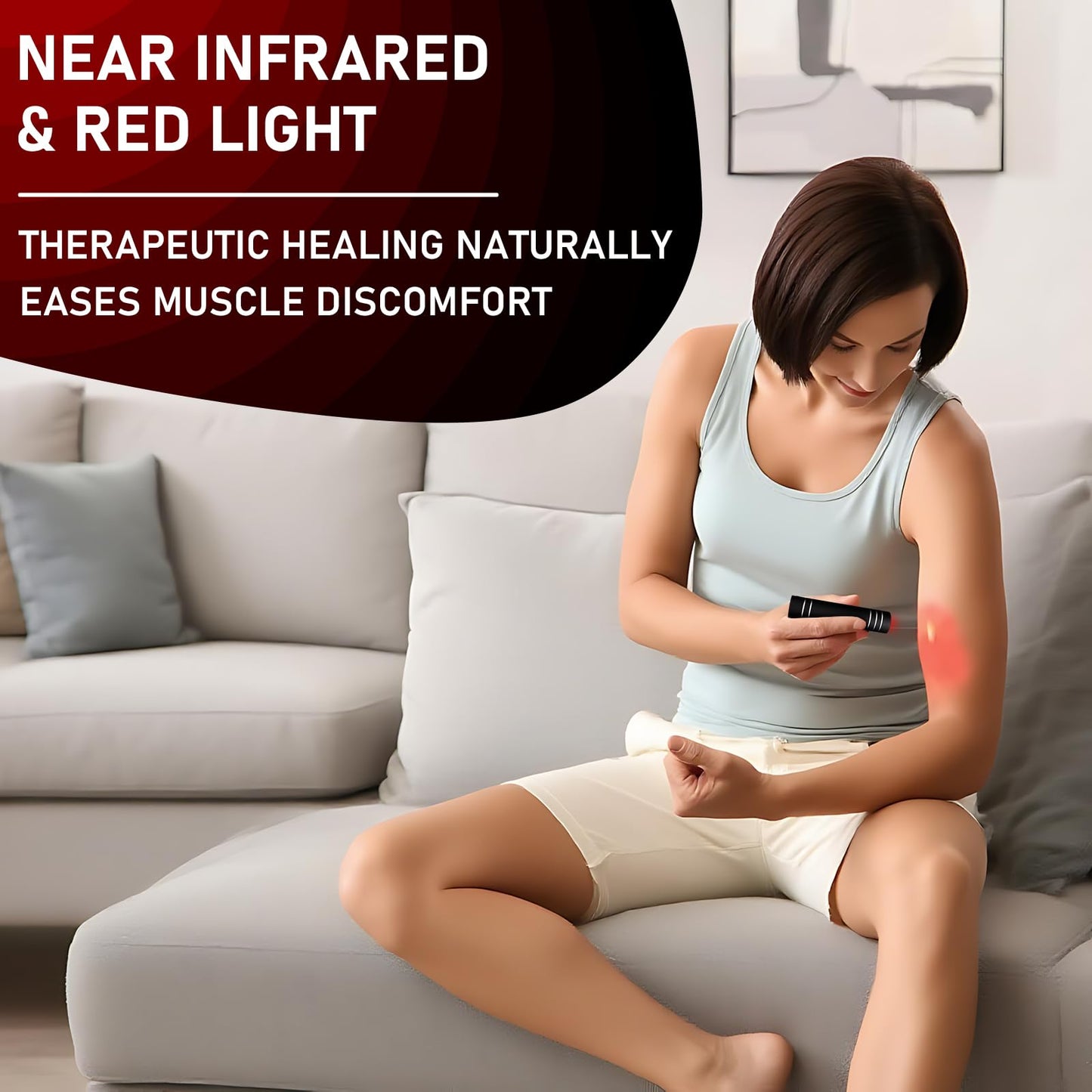 YKeluxon Infrared Red Light Therapy Device for Joint and Muscle, Portable Red Light Therapy Torch, Near Infrared Light for Body, Face, Neck, Back,Knee, 660nm 850nm LED Light Therapy Wand - Medaid International
