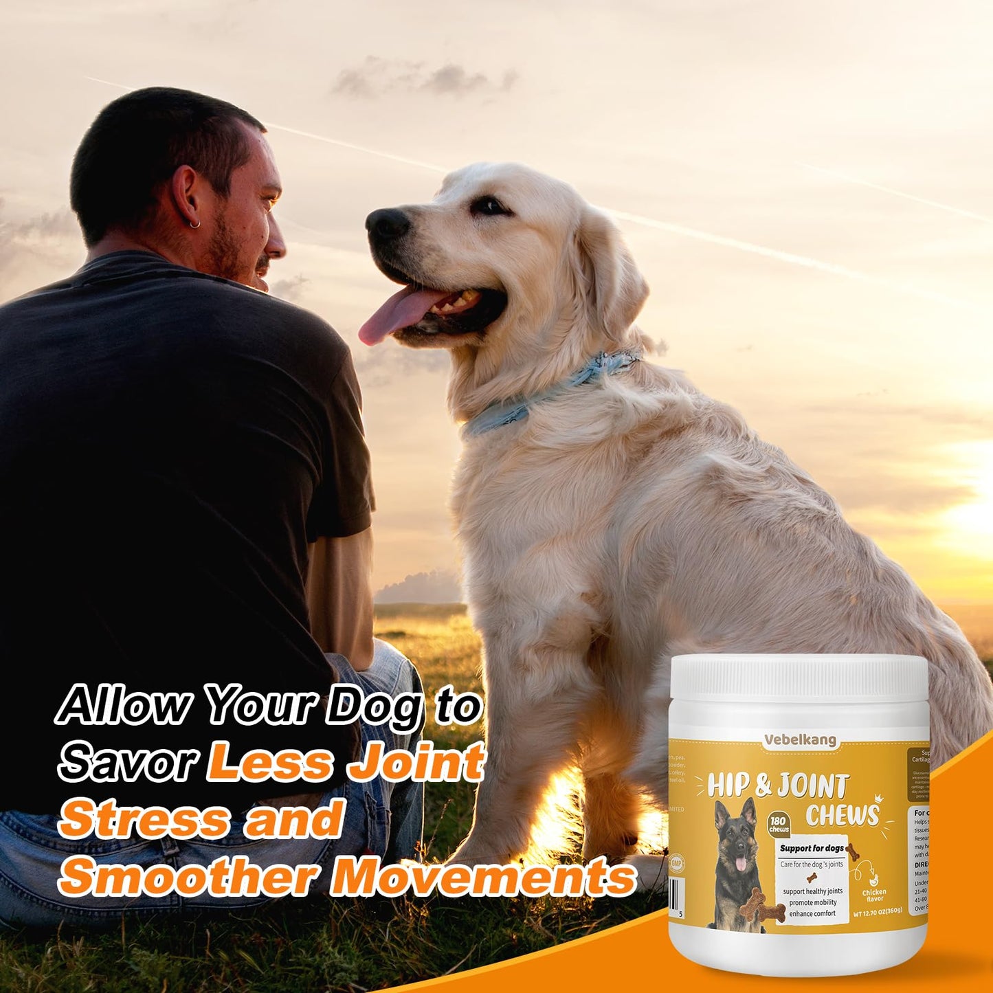 180 Chews Glucosamine Chondroitin Joint Chews for Dogs, Chicken Flavor 13 in 1 with Glucosamine, Chondroitin, MSM, Omega-3 Support Hip & Joint Support - Joint Pain Relief Flavored Fit All Breed