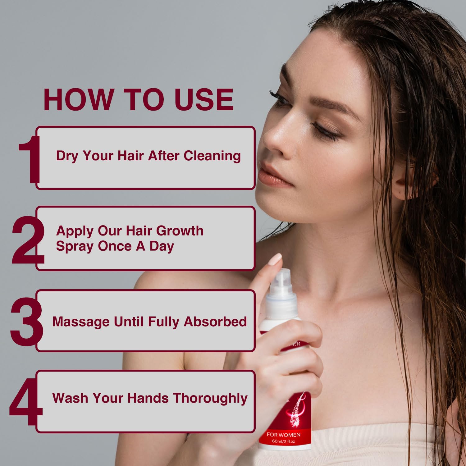5% Minoxidil for Women Hair Growth: Hair Loss Treatment for Hair Thinning and Hair Loss to Get Thicker and Fuller Hair, 60ML - Medaid International