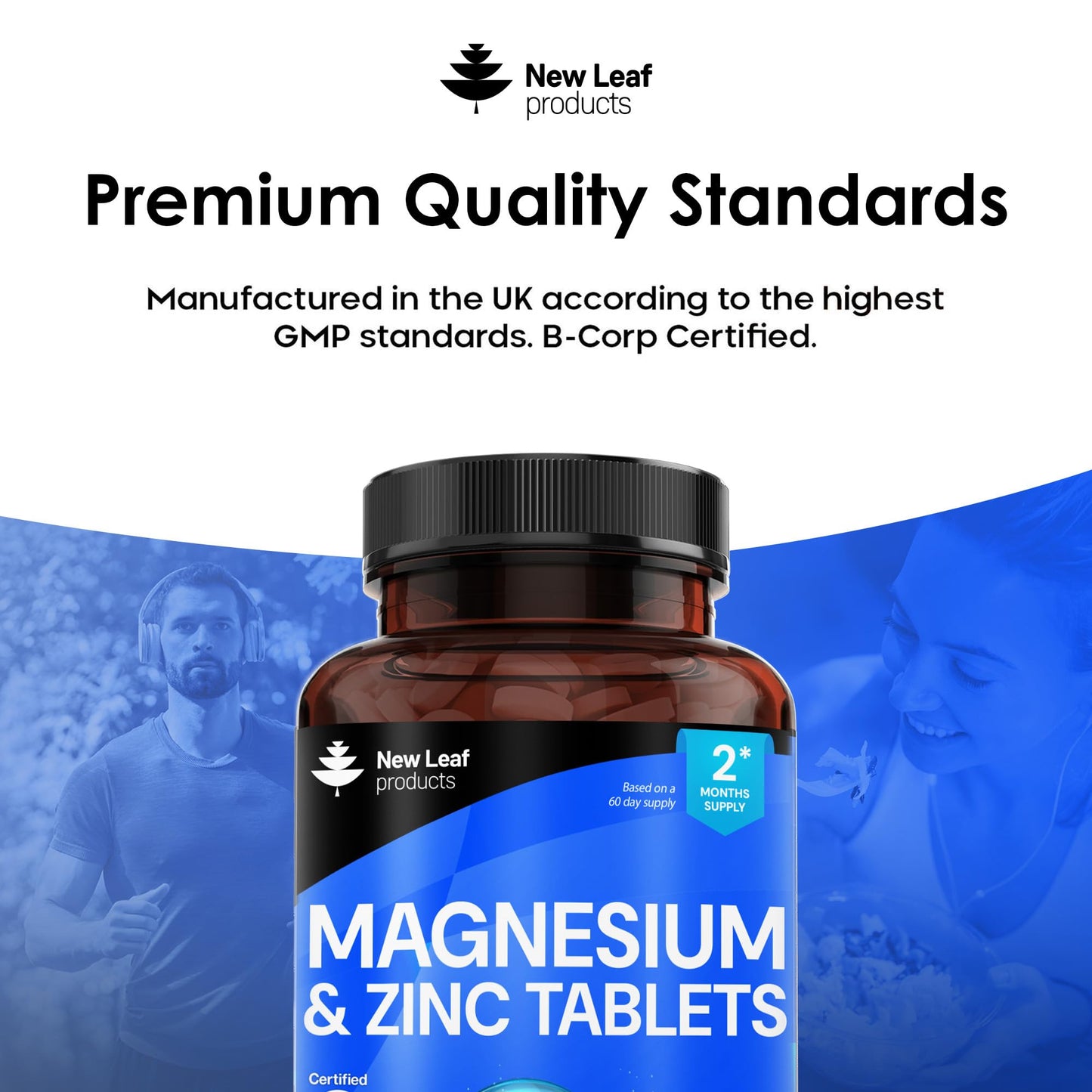 Magnesium Supplement 500mg Magnesium and Zinc Supplement - High Absorbency Magnesium Oxide & Zinc - Muscle Bones & Healthy Immune Function - Vegan, Non-GMO, Gluten-Free - 120 Easy to Swallow Tablets - Medaid International