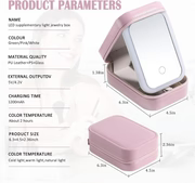 Travel Size LED Mirror & Beauty Makeup organiser Case