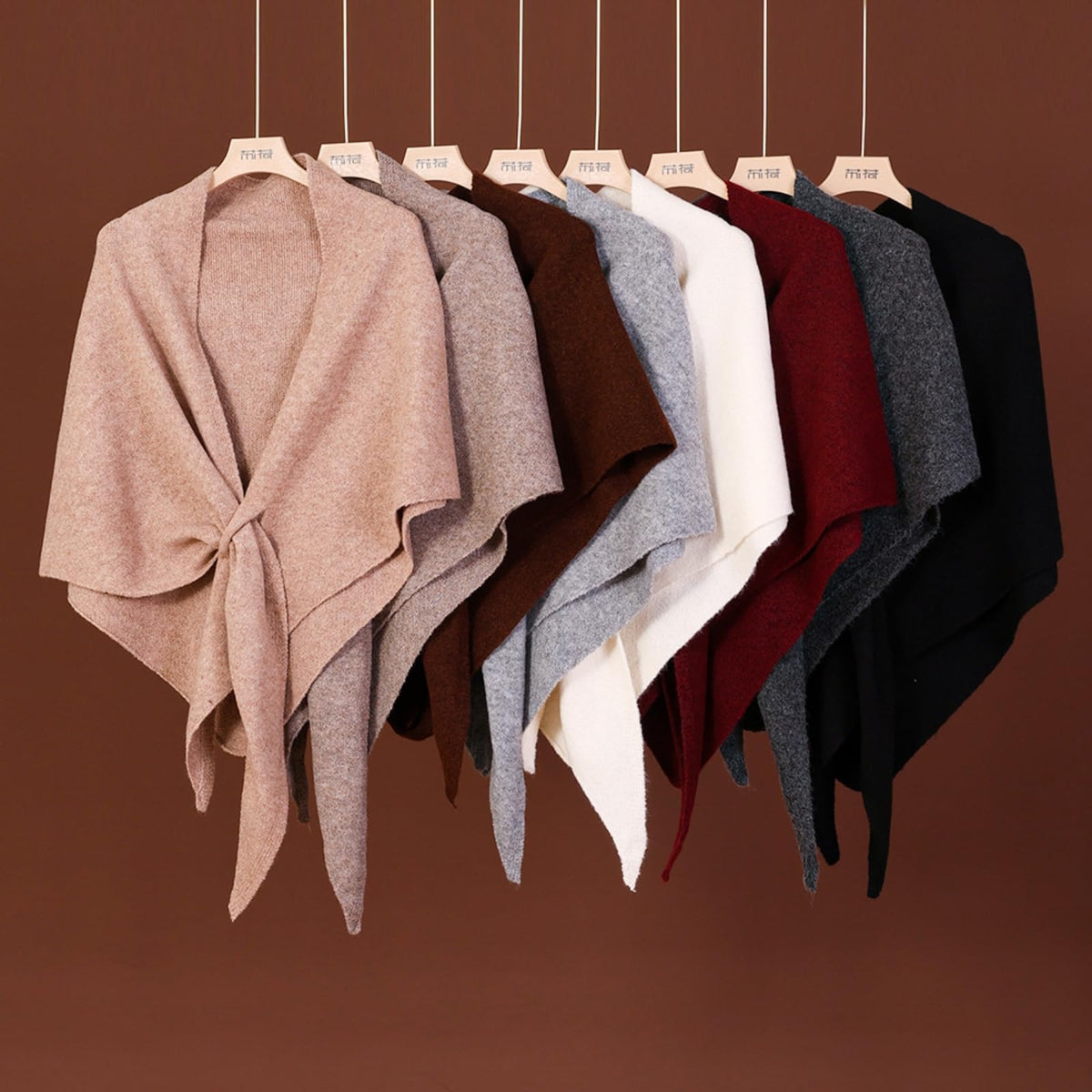 KASTWAVE Shawls Wraps Poncho Women Triangle Sweater Scarf Warm Wool Blend Pashmina Cape Cold Weather Neck Warmer Winter Fall Accessory
