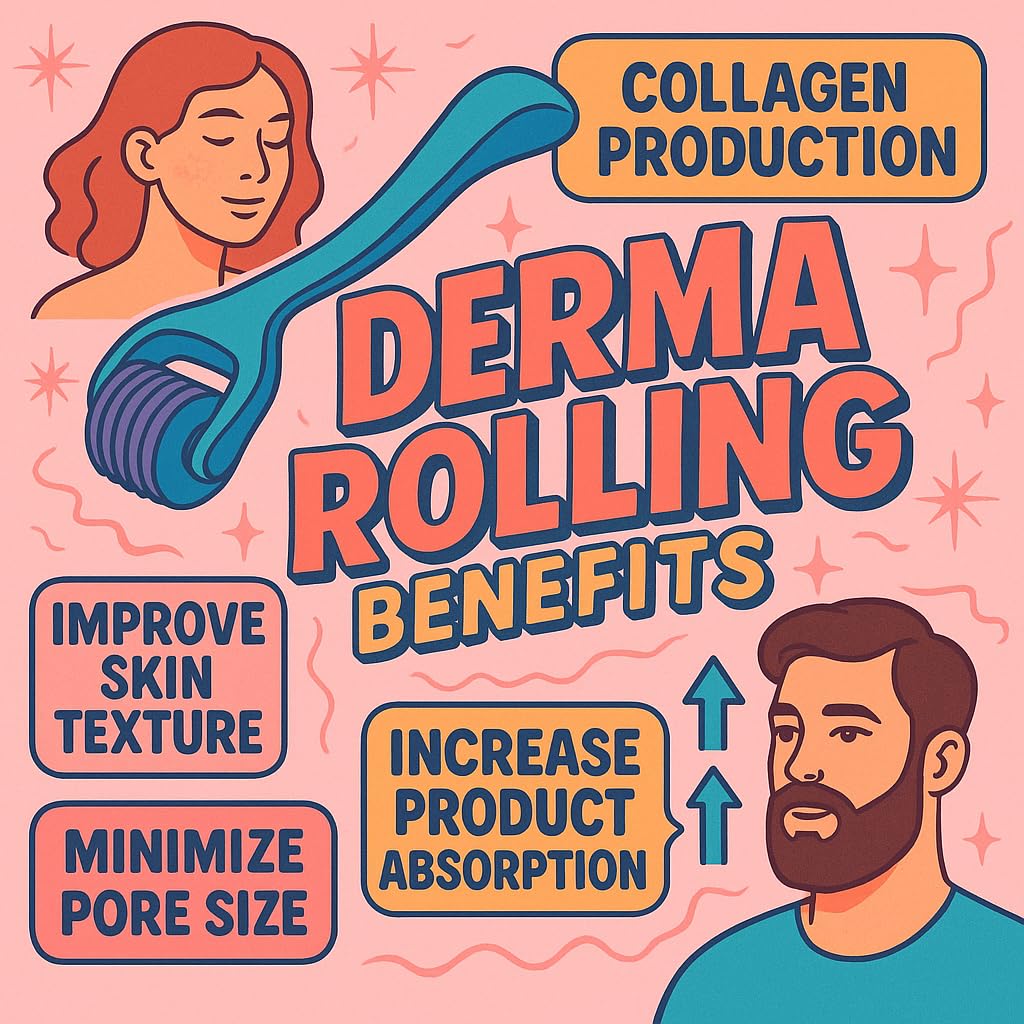 540 Stainless Steel Micropoint Derma Roller – Microneedling Roller for Face, Scalp & Beard – Skin Care Tool for Collagen Boost, Wrinkles & Hair Growth – Storage Case Included (Matte Baby Pink) - Medaid International