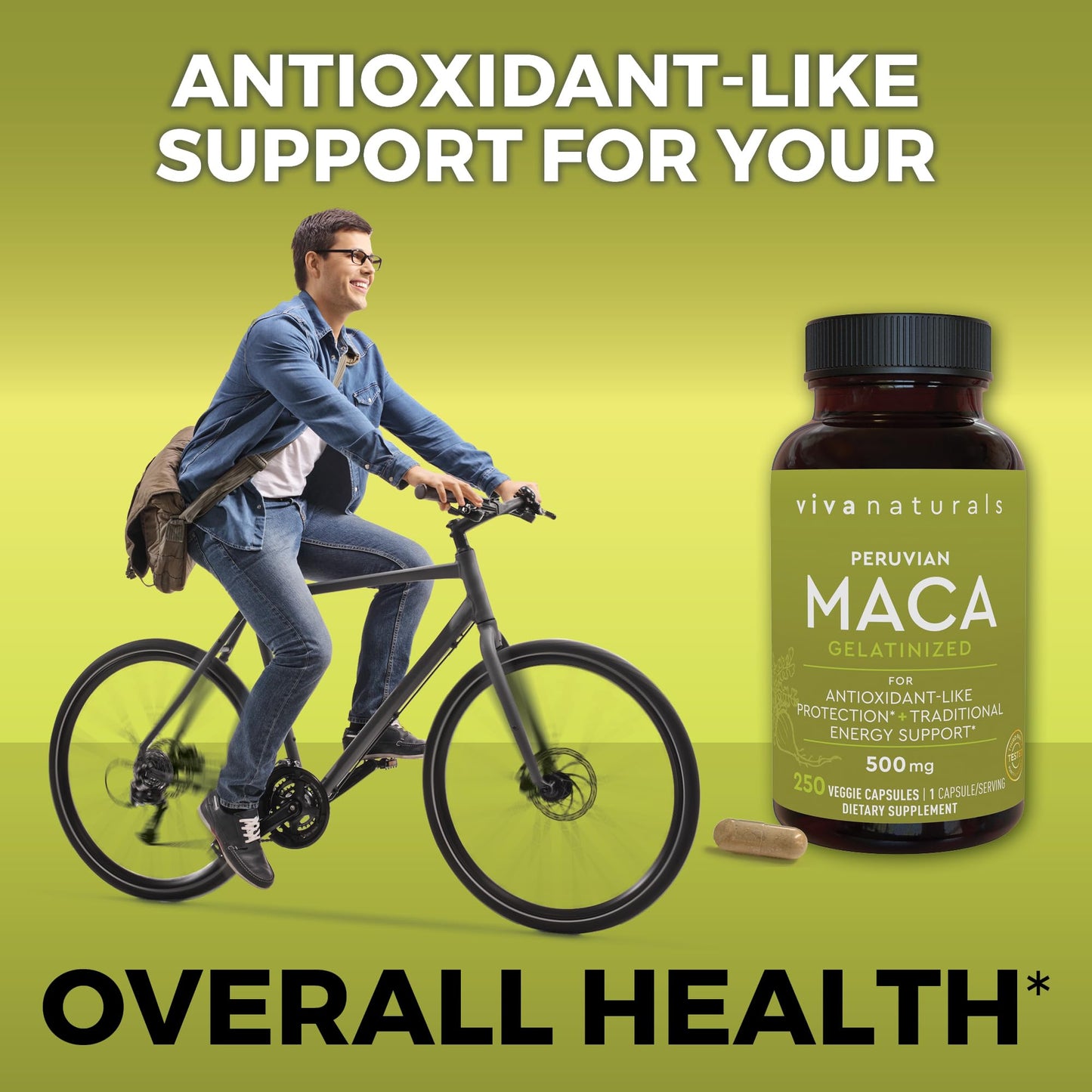 Peruvian Maca Root Supplement for Women & Men, 500mg - Traditionally Used for Energy, Stamina & Endurance - 250 Yellow Maca Root Powder Capsules, Gelatinized for Easier Digestion - Medaid International