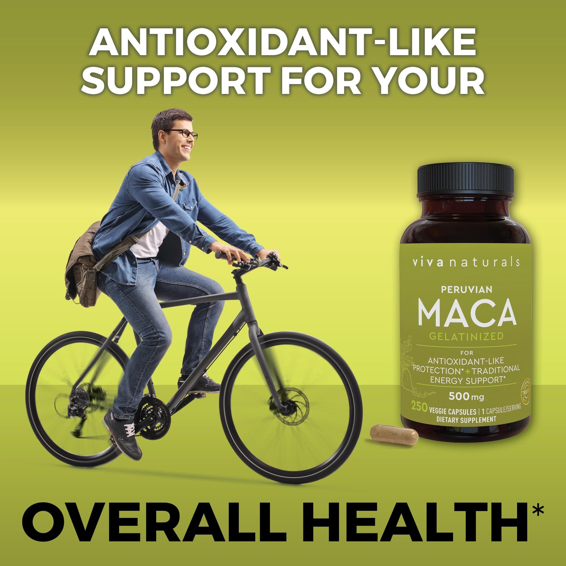 Peruvian Maca Root Supplement for Women & Men, 500mg - Traditionally Used for Energy, Stamina & Endurance - 250 Yellow Maca Root Powder Capsules, Gelatinized for Easier Digestion - Medaid International