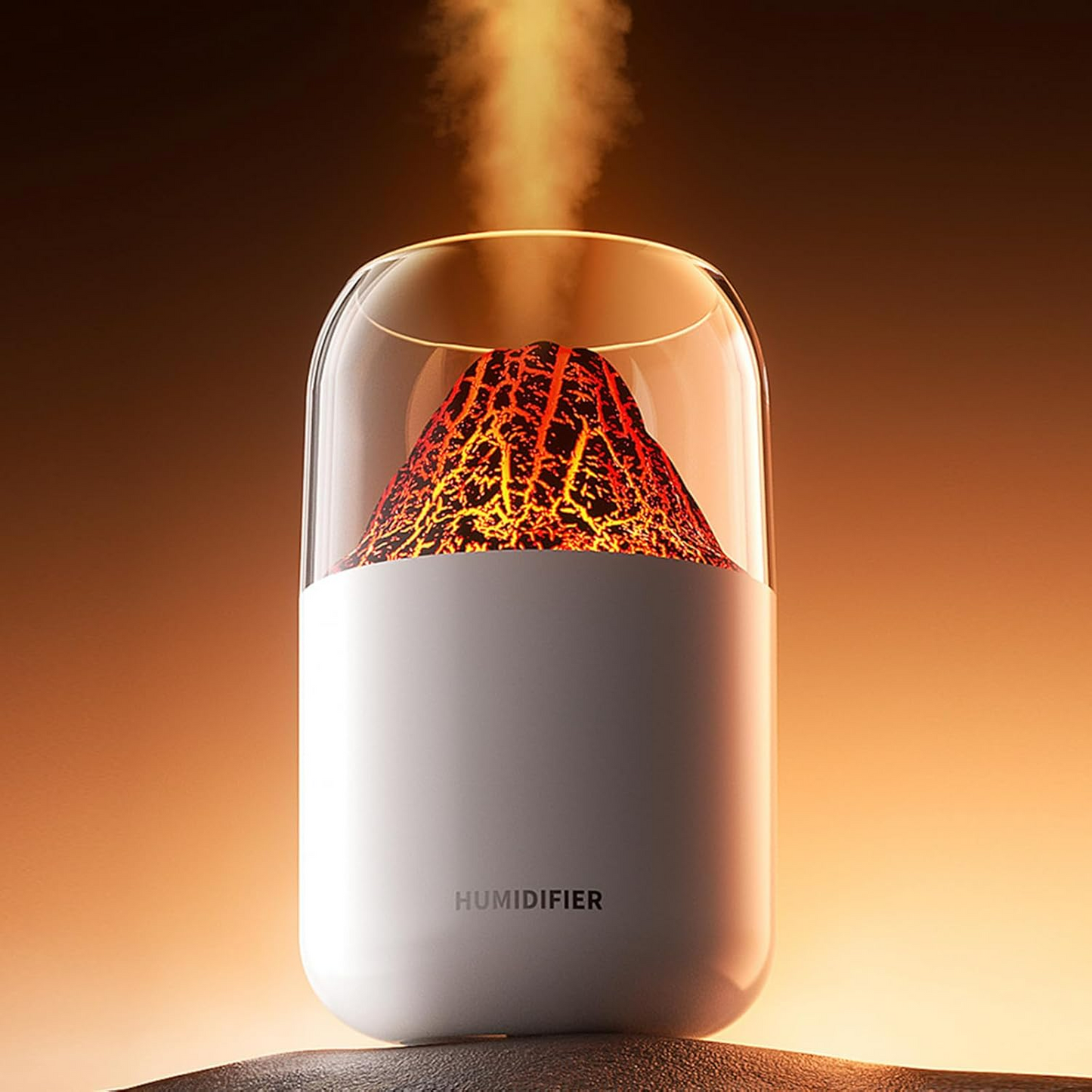 Mini Volcano Cool Mist Humidifier – 300ml Air Moisturizer with LED - Medaid International