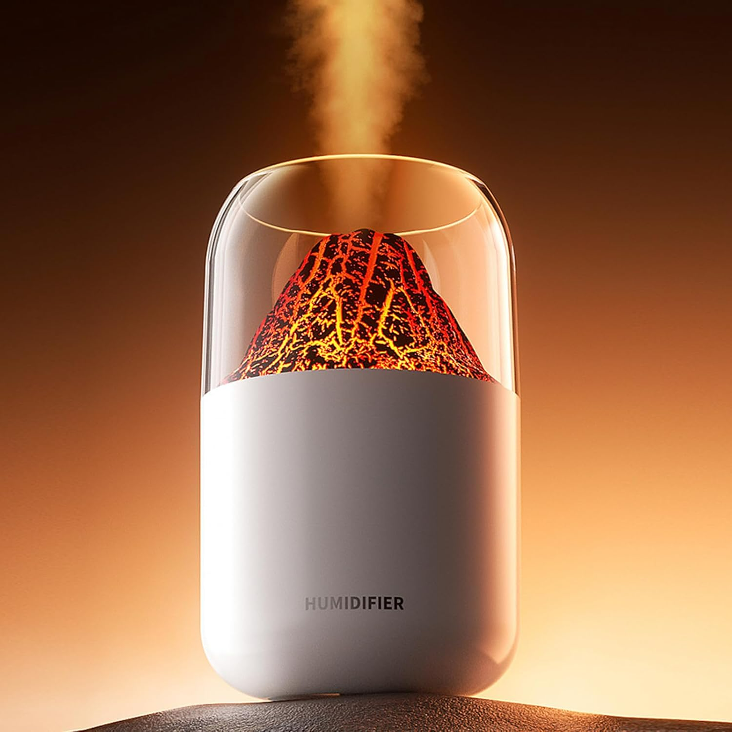 Mini Volcano Cool Mist Humidifier – 300ml Air Moisturizer with LED - Medaid International