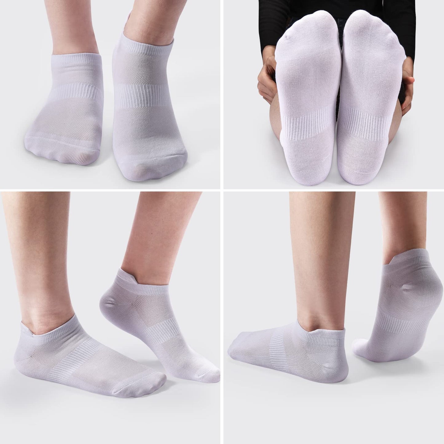 ATBITER Ankle Socks Womens and Men Thin Athletic Running Low Cut No Show Socks With Heel Tab 6/10-Pairs - Medaid International