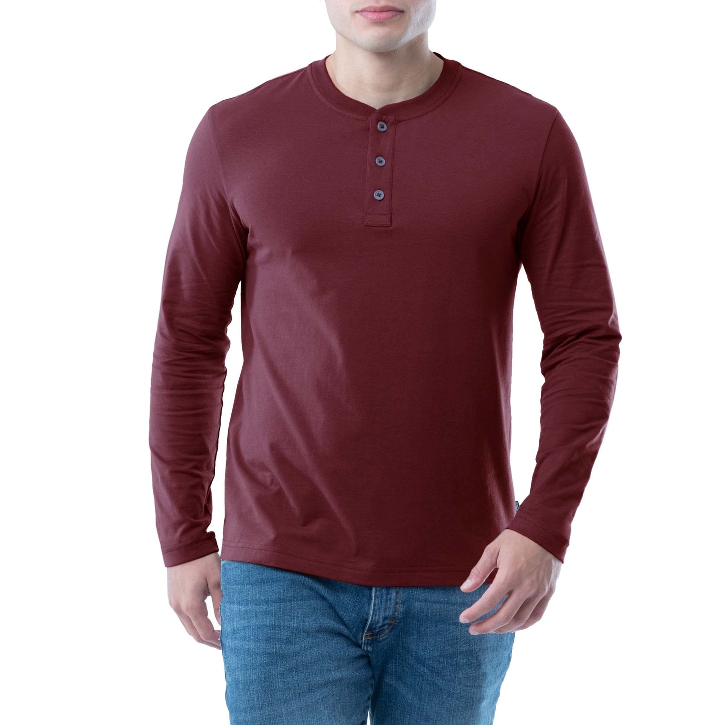 Lee Men's Long Sleeve Soft Washed Cotton Henley T-Shirt, Rhubarb, Large - Medaid International