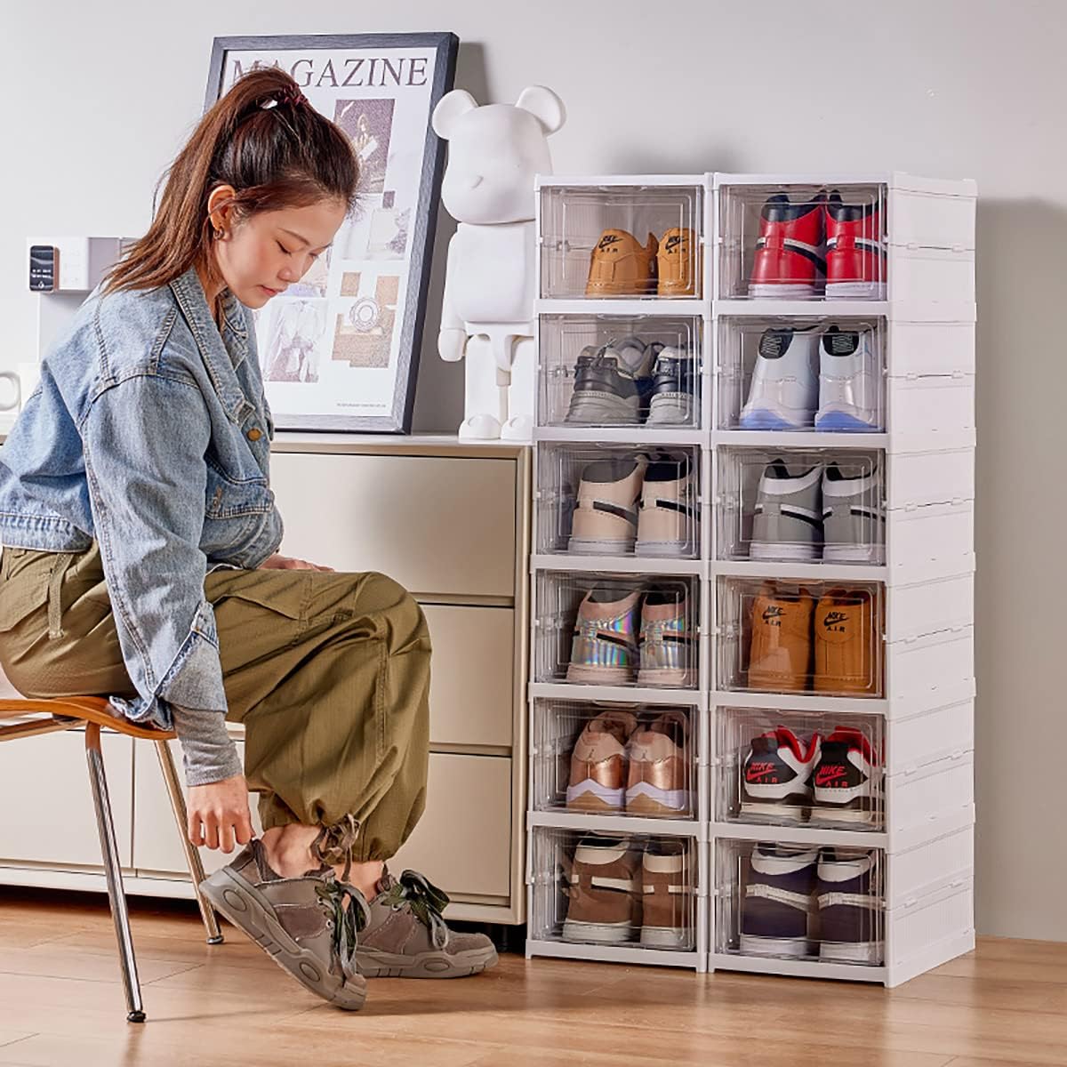 Transparent Foldable Shoes Box