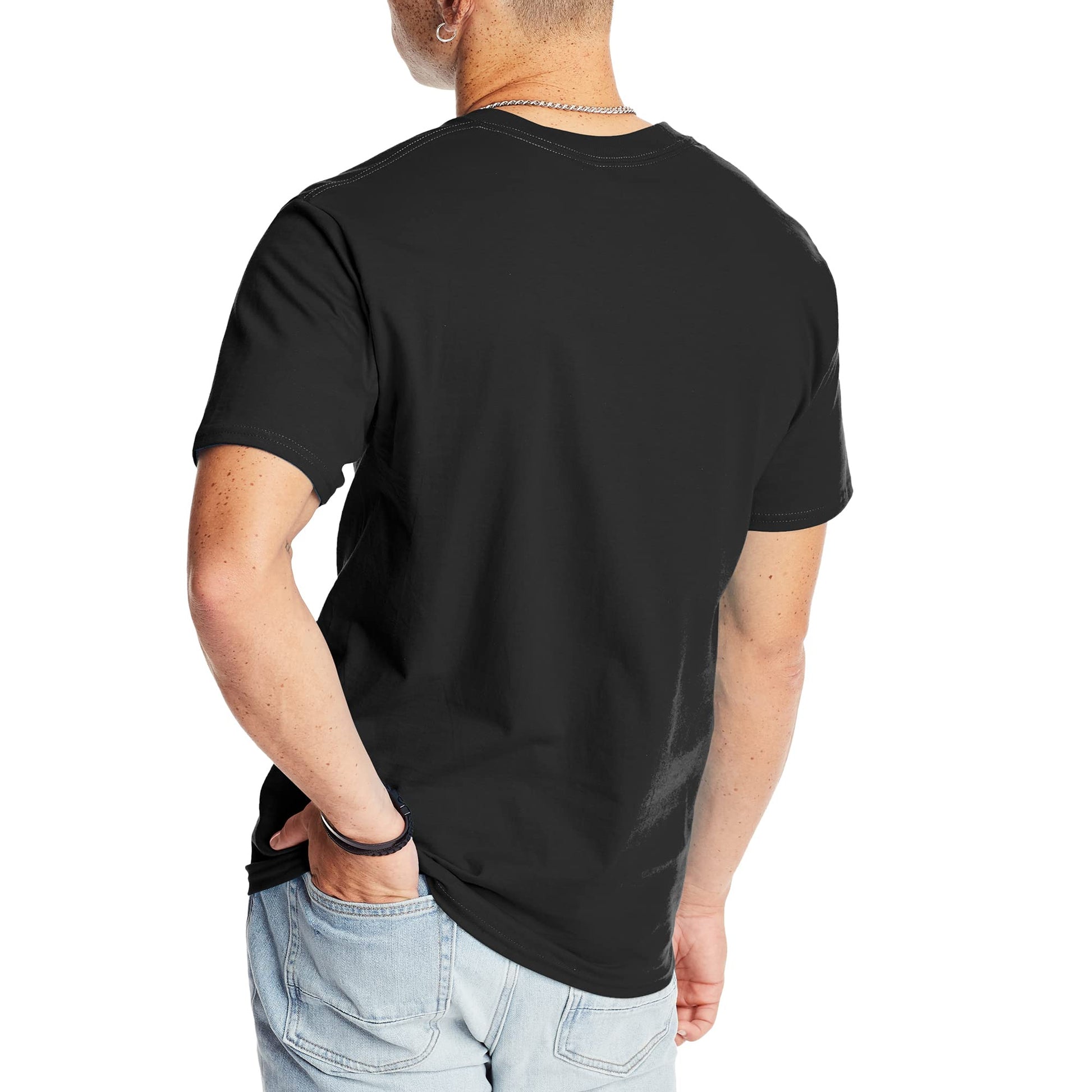 Hanes Men's Standard Beefy-T T-Shirt, Heavyweight Cotton Tee, 1 Or 2 Pack, Big & Tall Sizes, Black-1 Pack, 3X Large - Medaid International