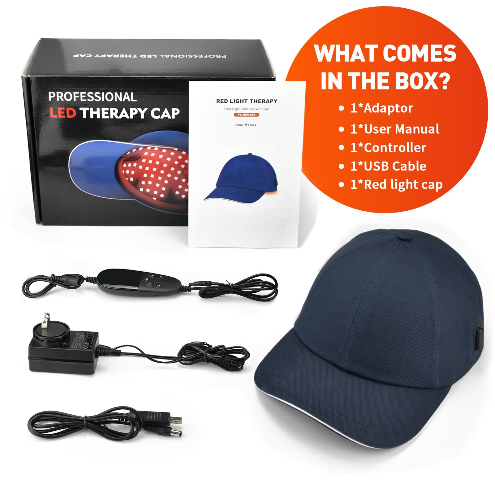 Red Light Cap, Red Light Hat for Head, 630nm 850nm 940nm Infrared Light Cap Adjustable Size, and Pulse Mode - Medaid International