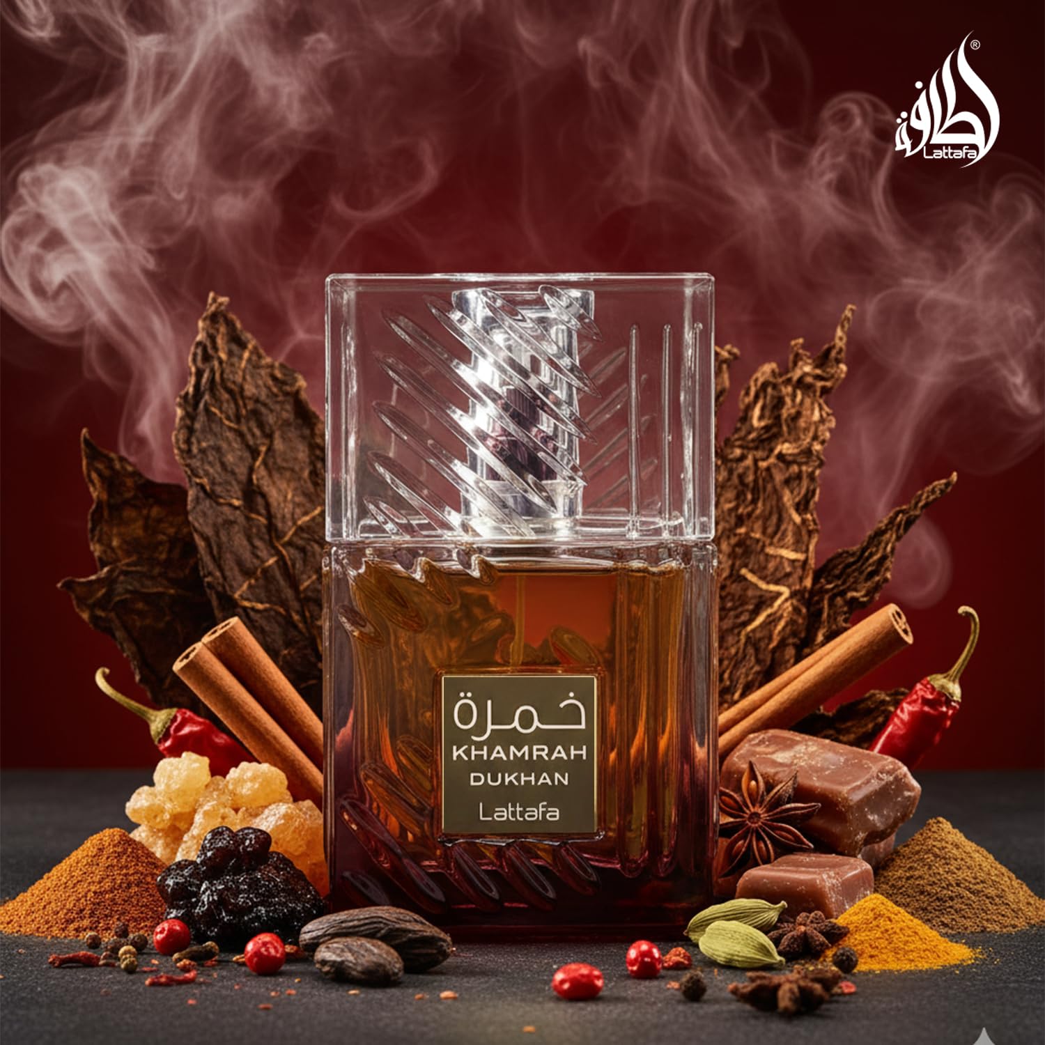 Lattafa Khamrah Dukhan for Unisex Eau de Parfum Spray, 3.4 Ounce / 100 ml - Medaid International