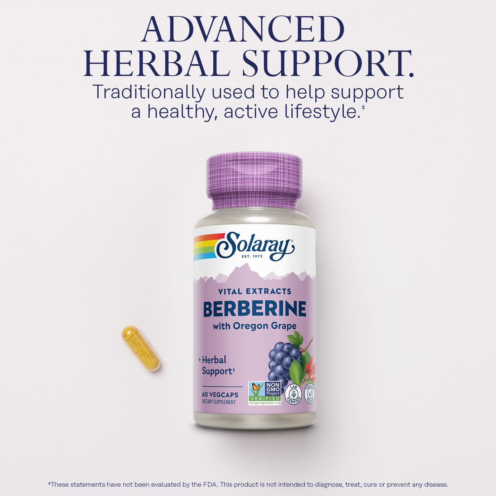 SOLARAY Berberine Root Extract Advanced Formula, AMPK Activator, Healthy Immune, Digestion & Metabolism Support, 60 VegCaps - Medaid International