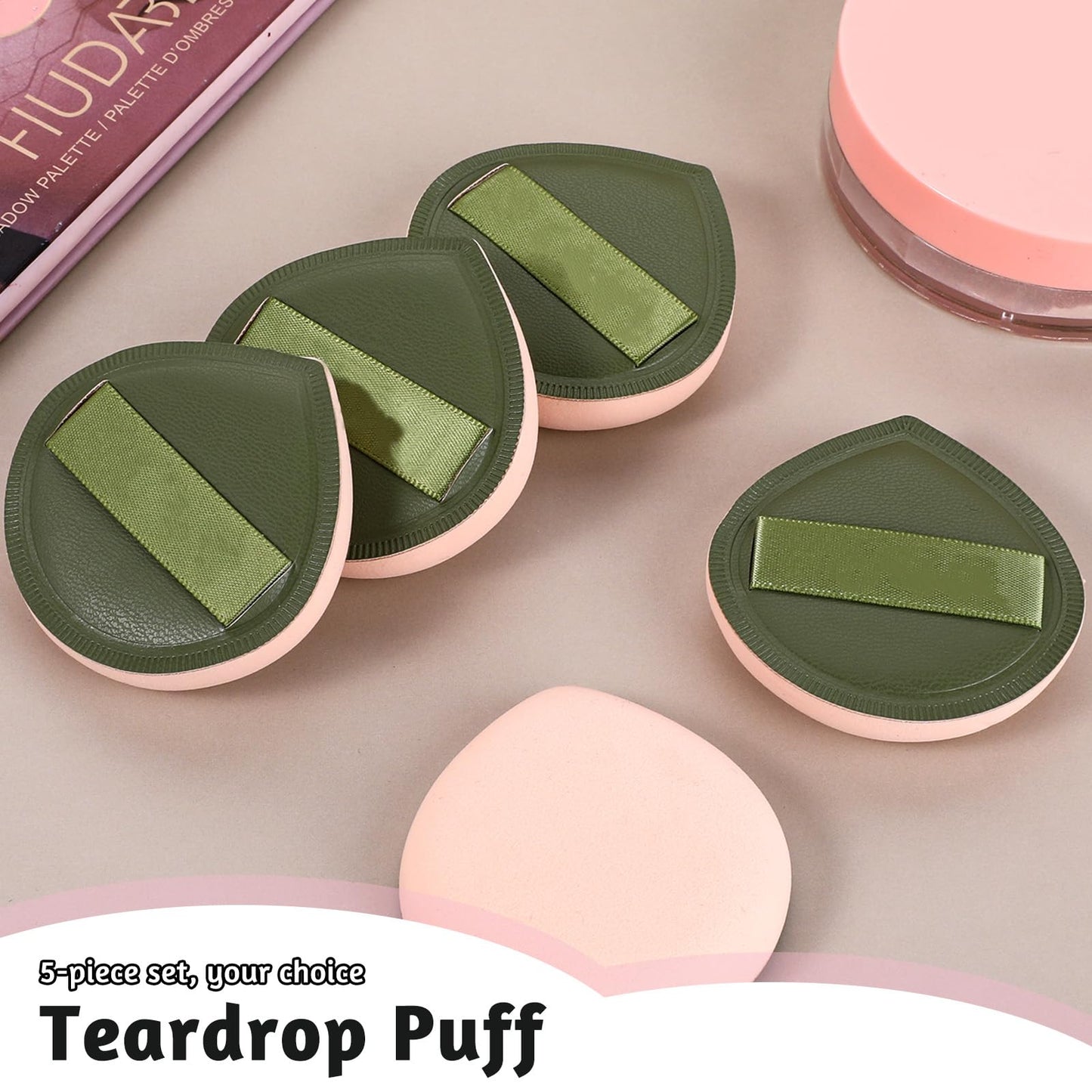 ZEYIYER 5 PCS Foundation Sponge, Powder Puff, Korean Makeup Sponge, Cushion Puff for Foundation and Powder, Fluffy Teardrop Latex Foundation Applicator for Liquid Cream Powder - Medaid International