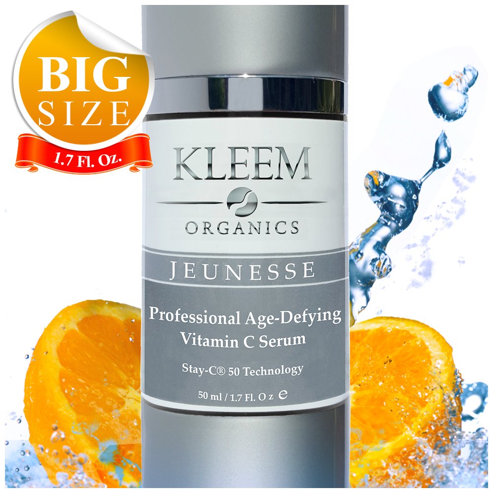 Kleem Pure Vitamin C Serum for Face for Women with Hyaluronic Acid & Vitamin E | Anti Aging Serum to Boost Collagen, Reduce Wrinkles, Acne, Dark Spots & Sun Damage | Made in USA | 1.7 Oz - Medaid International