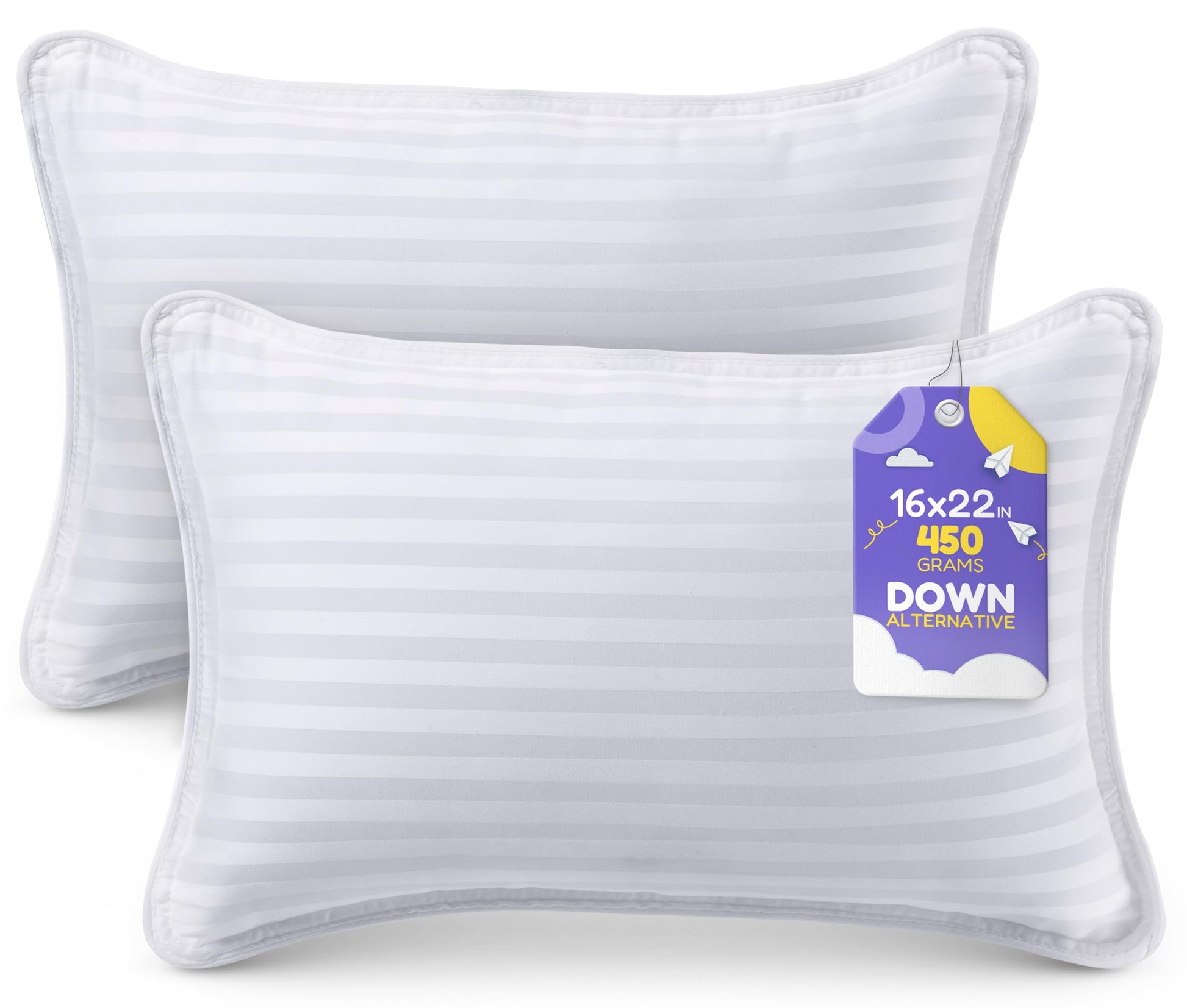 Utopia Bedding Youth Pillow (White, 2 Pack), 16x22 Kids Pillow for Sleeping, Soft and Breathable Cotton Blend Shell, Polyester Filling, Perfect for Kids Bed and Travel (Intended for Age 5 and up) - Medaid International