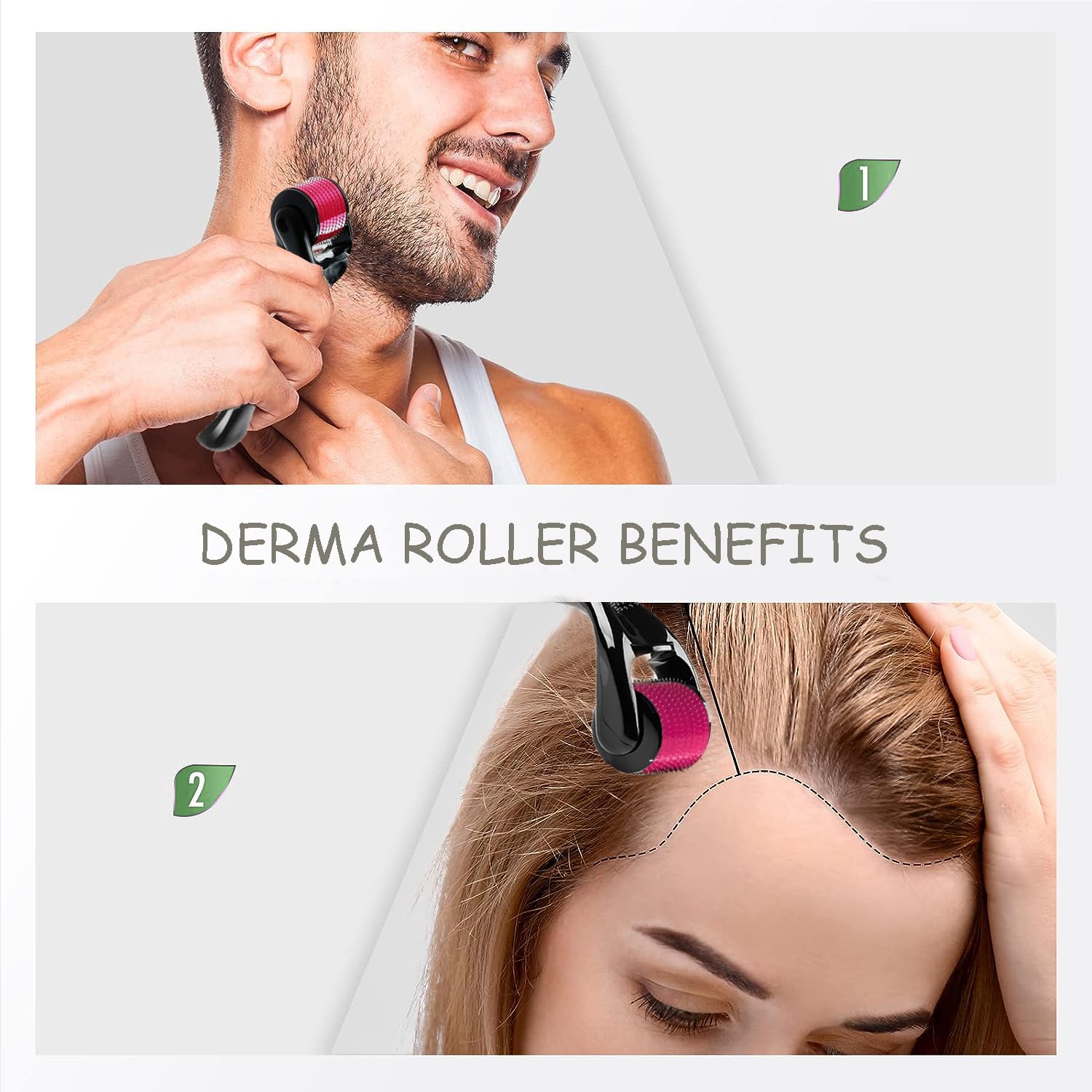 Derma Roller Set - 3 Pack Microneedling Roller for Home Use, Microneedle Roller Skin Tool, Personal Skin and Hair Care Tools - Medaid International