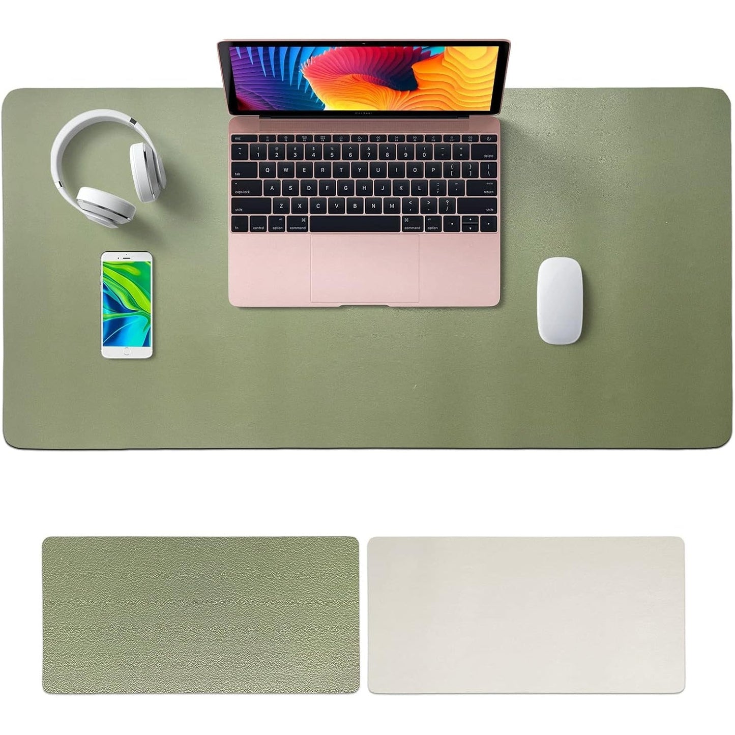 Sky-Touch Desk Pad Leather Computer Mouse Pad Office Desk Mat Extended Gaming Mouse Pad, Non-Slip Waterproof Dual-Side Use Desk Mat Protector 80cm X 40cm, Red/Black - Medaid International