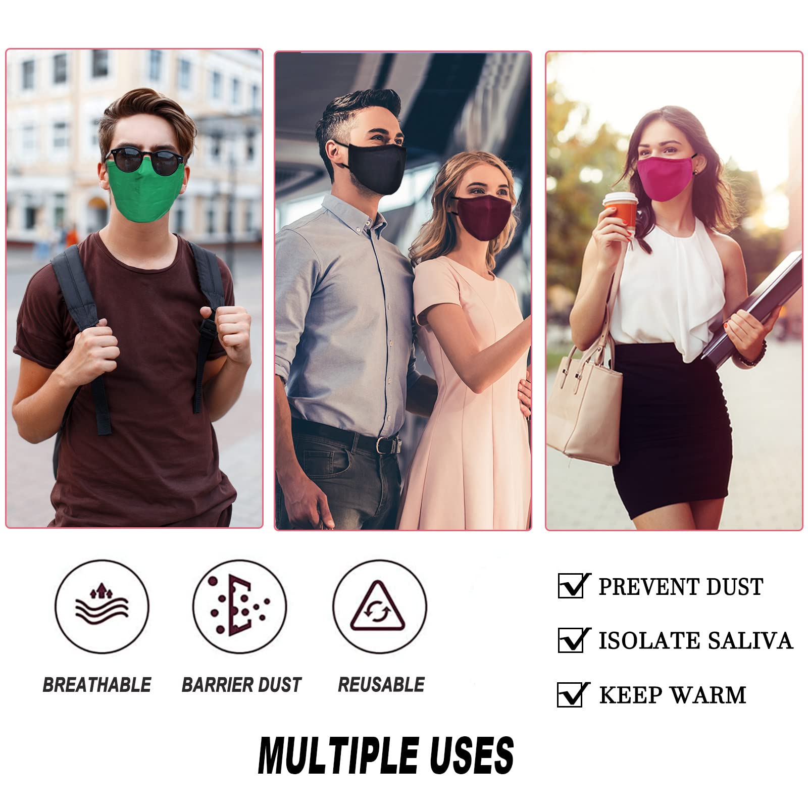 MAZJOYDAY Washable Reusable Cloth Face Masks for Women Men - Breathable Face Mask with Nose Wire and Filter Pocket for Adult - Medaid International