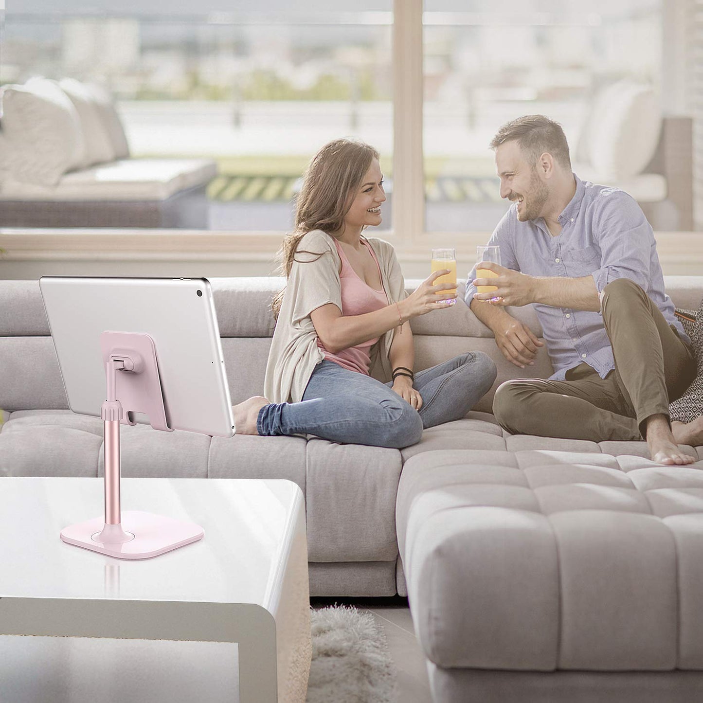 Doboli Cell Phone Stand, Stocking Stuffers Gifts for Teens Girls Boys Adults Women Men Mom Wife, Phone Stand for Desk, Phone Holder Stand Compatible with iPhone and All Mobile Phones Tablet, Pink - Medaid International