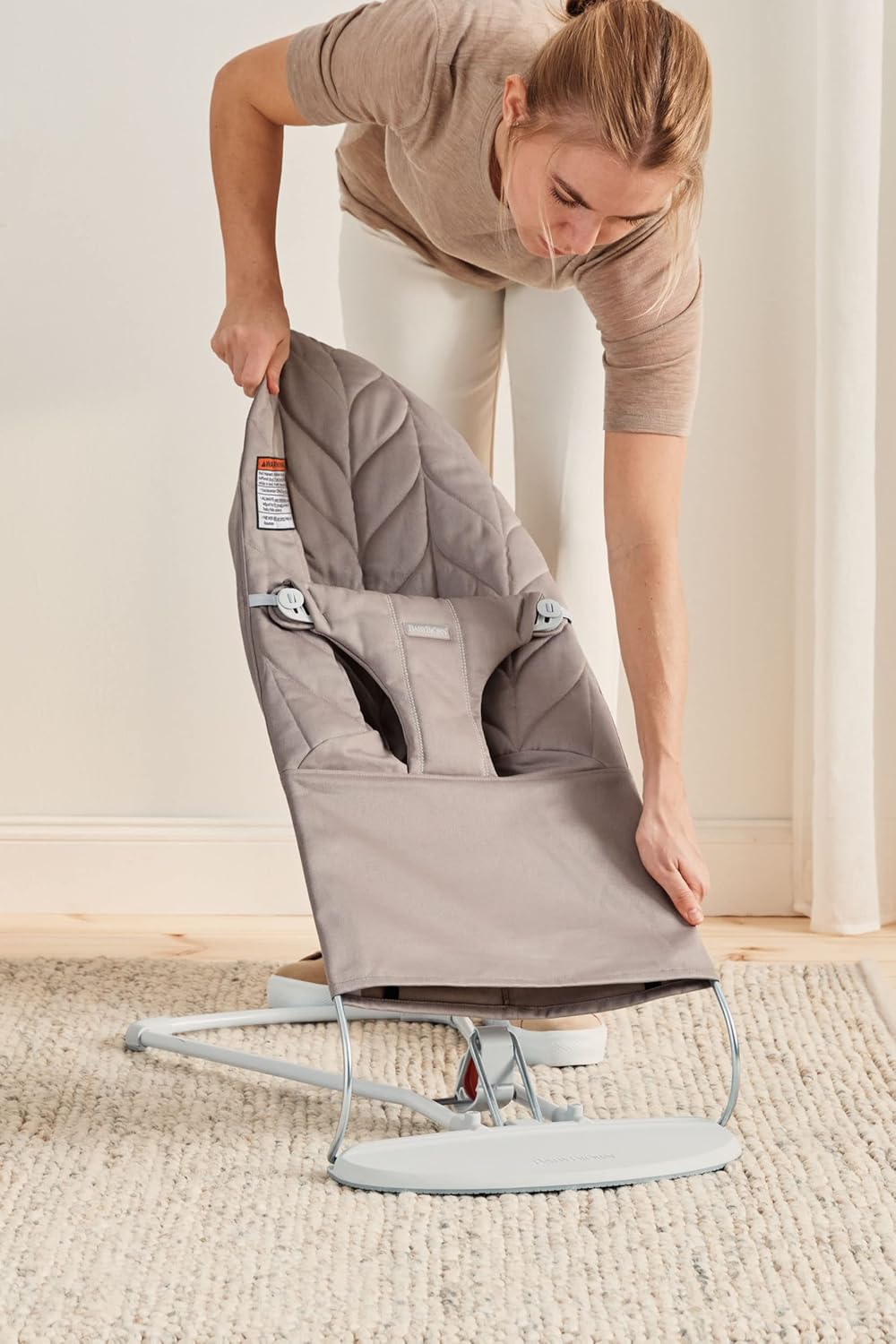 Babybjorn - Bouncer Bliss Wov. - Petal Sand Gray