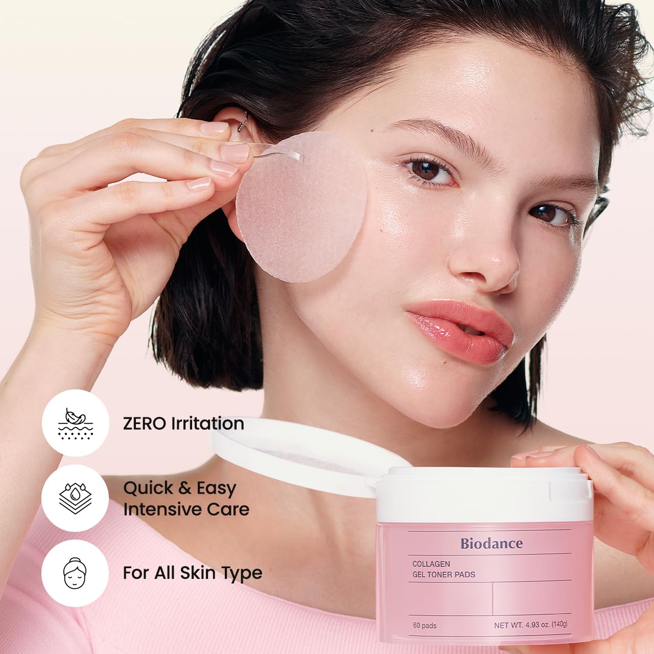 Biodance Collagen Gel Toner Pads, Pore Minimizer for Face, Improving Elasticity, Plumping Toner Pads for Sensitive Skin, Korean Skincare, Stocking Stuffers for Teen Girlsㅣ4.93 fl.oz.(140g)*60Pads - Medaid International