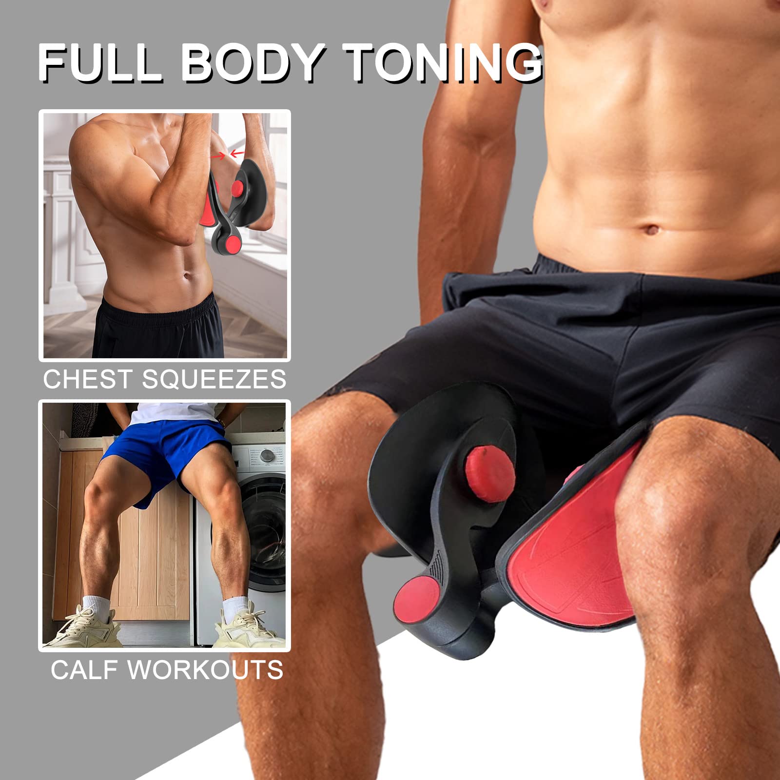35lb Kegel Exerciser Pelvic Floor Muscle Exercise Devices Inner Thigh Trainer Workout Equipment Train for Home Hip Under Desk Exercise Men Women Black with Band - Medaid International