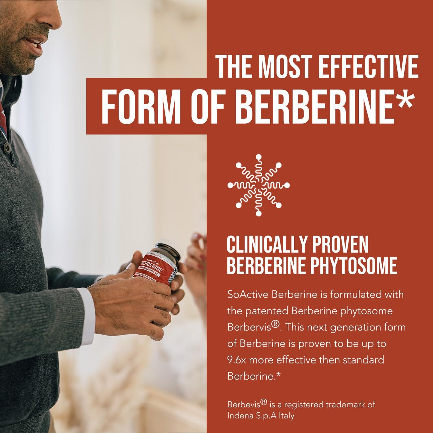 SoActive Berberine 550mg: 9.6X Higher Absorption, Clinically Studied, Optimized Phytosome | Supports Metabolism & AMPK Activation | Non-GMO, Soy-Free | Clinically Validated Dose | 60 Servings - Medaid International