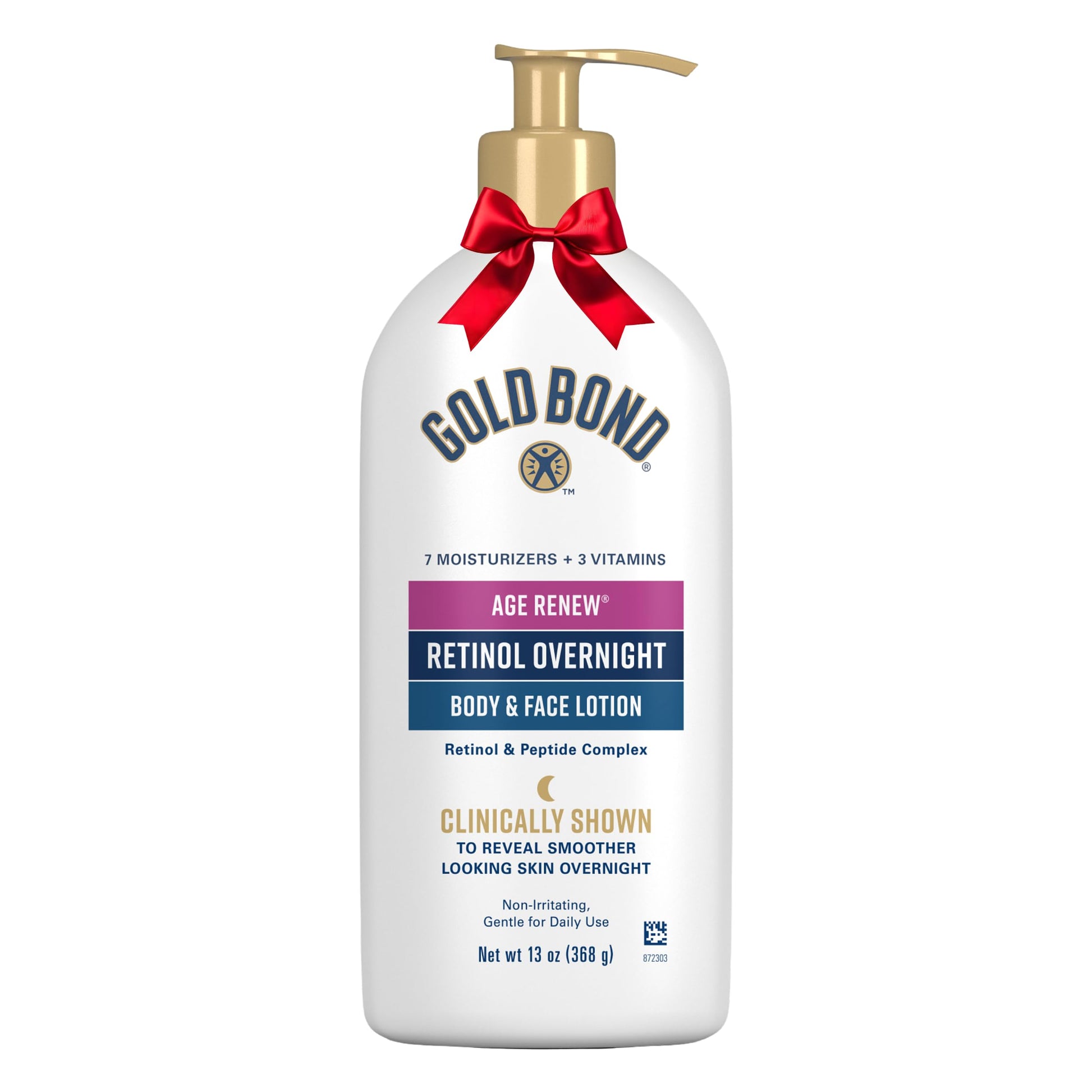 Gold Bond Age Renew Retinol Overnight Body & Face Lotion, With Retinol & Peptide Complex, 13 oz. - Medaid International