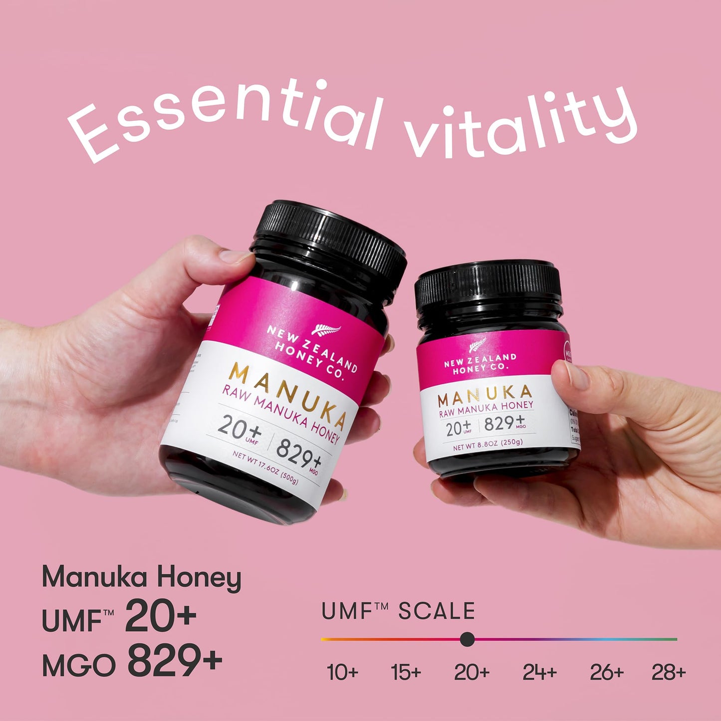 New Zealand Honey Co. Raw Manuka Honey UMF 20+ / MGO 829+ | UMF Certified Raw Medical Grade Honey | 8.8oz - Medaid International